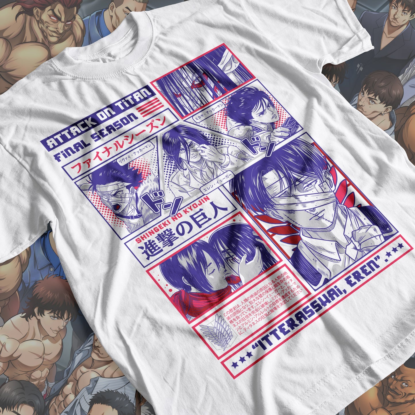 Attack on Titan - Final Season Poster Premium Anime Design, High Quality DTF Print, 100% Cotton Shirt