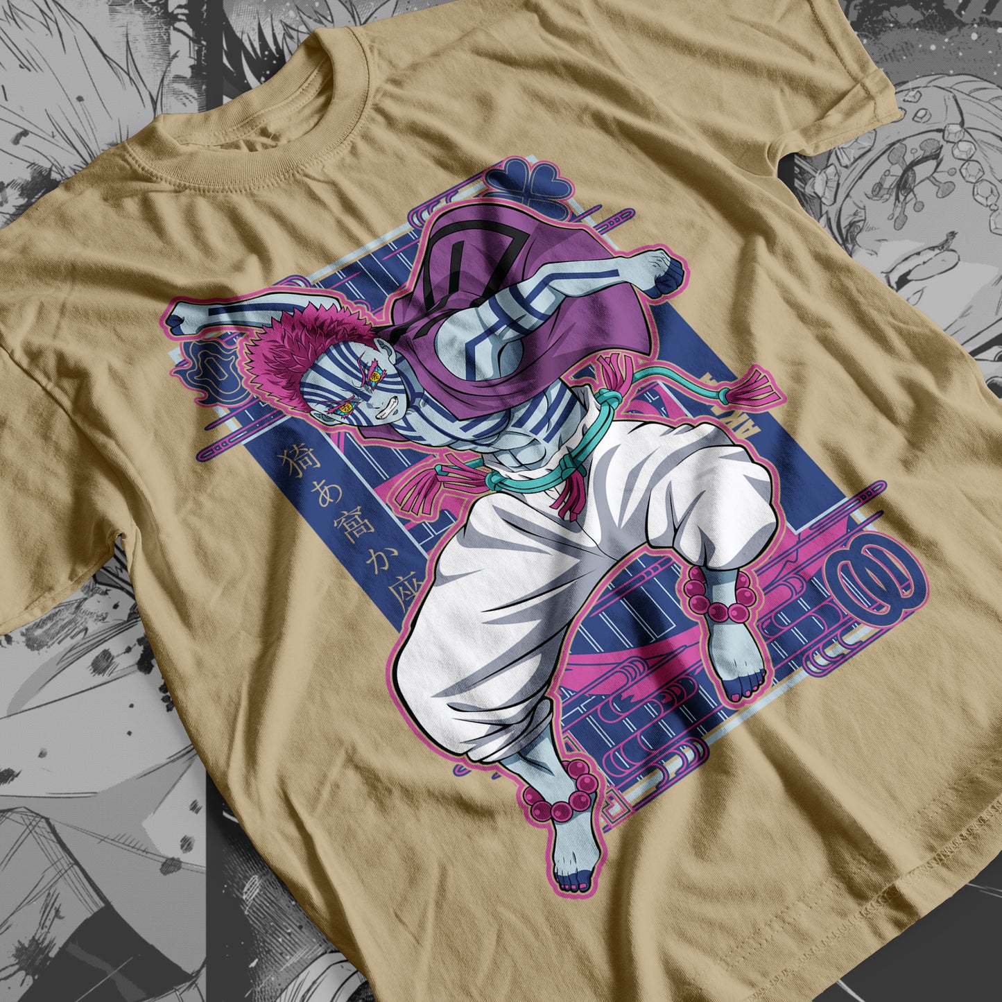 Demon Slayer - Akaza 04 Premium Anime Design, High Quality DTF Print, 100% Cotton Shirt