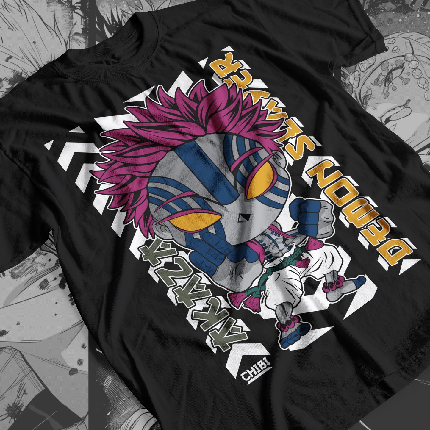 Demon Slayer - Akaza 03 Premium Anime Design, High Quality DTF Print, 100% Cotton Shirt