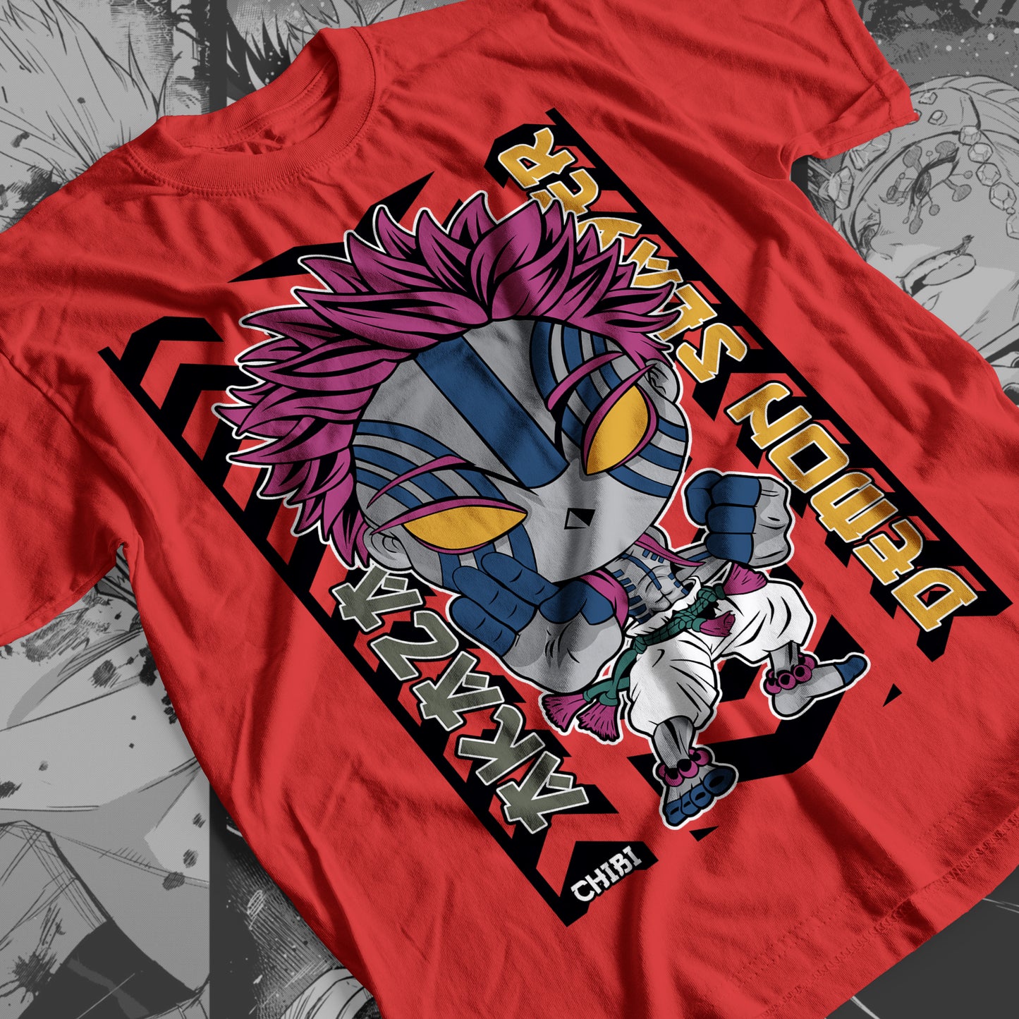 Demon Slayer - Akaza 03 Premium Anime Design, High Quality DTF Print, 100% Cotton Shirt