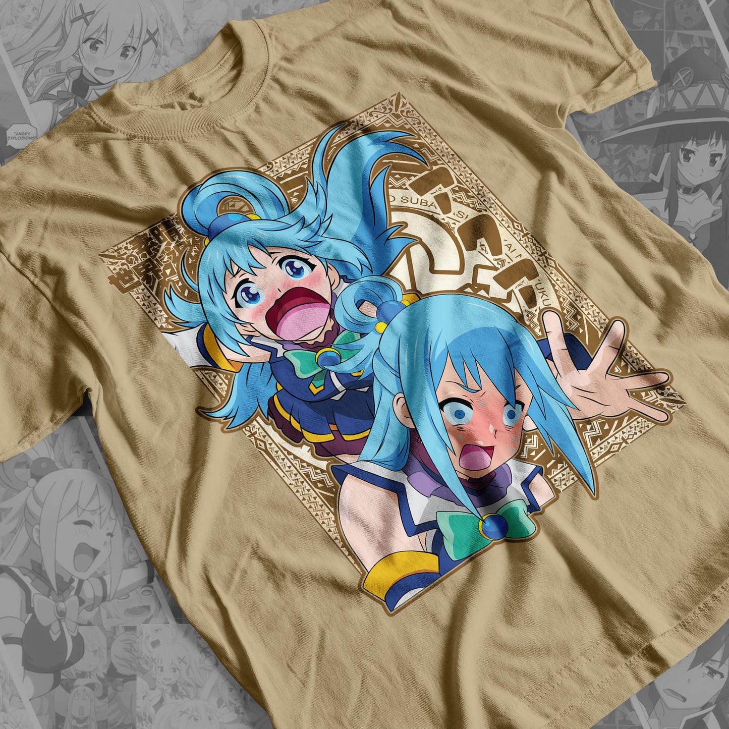 KonoSuba - Aqua 01 Premium Anime Design, High Quality DTF Print, 100% Cotton Shirt
