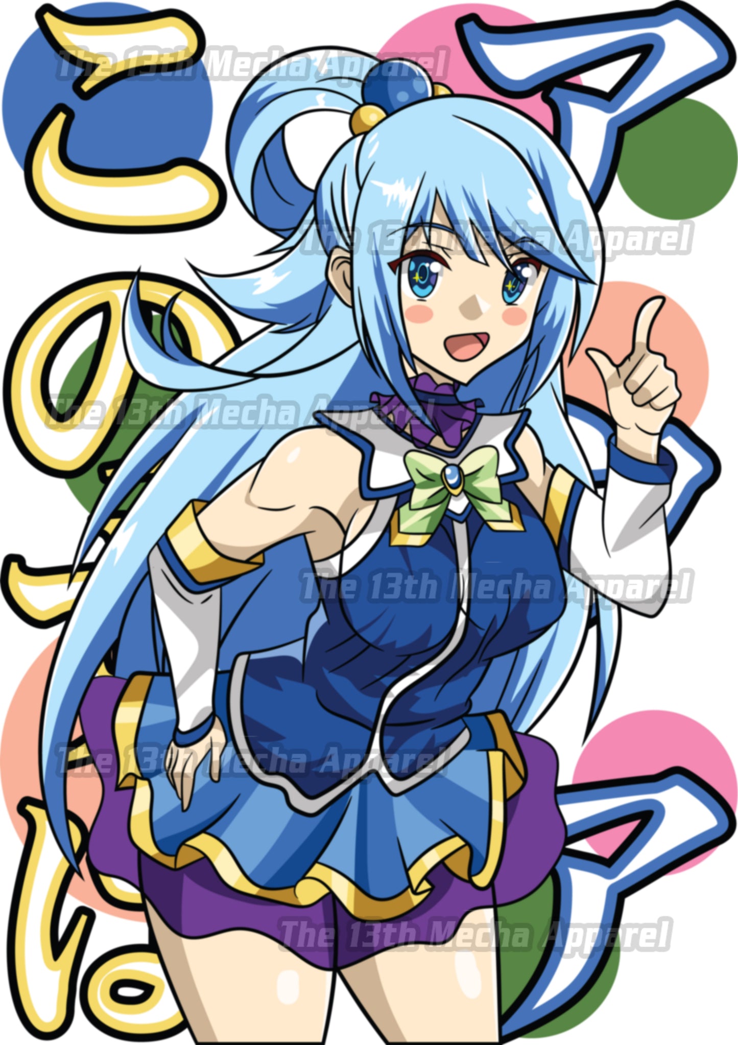 KonoSuba - Aqua 02 Premium Anime Design, High Quality DTF Print, 100% Cotton Shirt