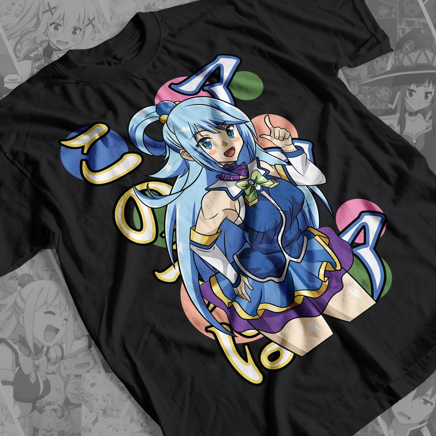 KonoSuba - Aqua 02 Premium Anime Design, High Quality DTF Print, 100% Cotton Shirt