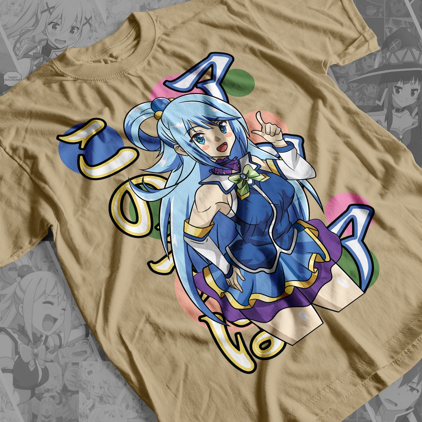 KonoSuba - Aqua 02 Premium Anime Design, High Quality DTF Print, 100% Cotton Shirt