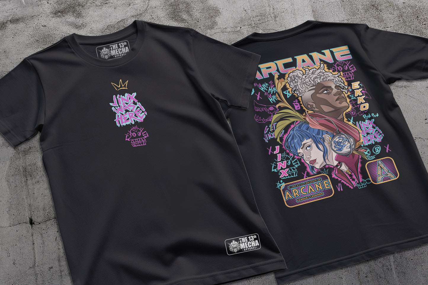 Arcane - Jinx and Ekko 01 Premium Anime Design, High Quality DTF Print, 100% Cotton Shirt