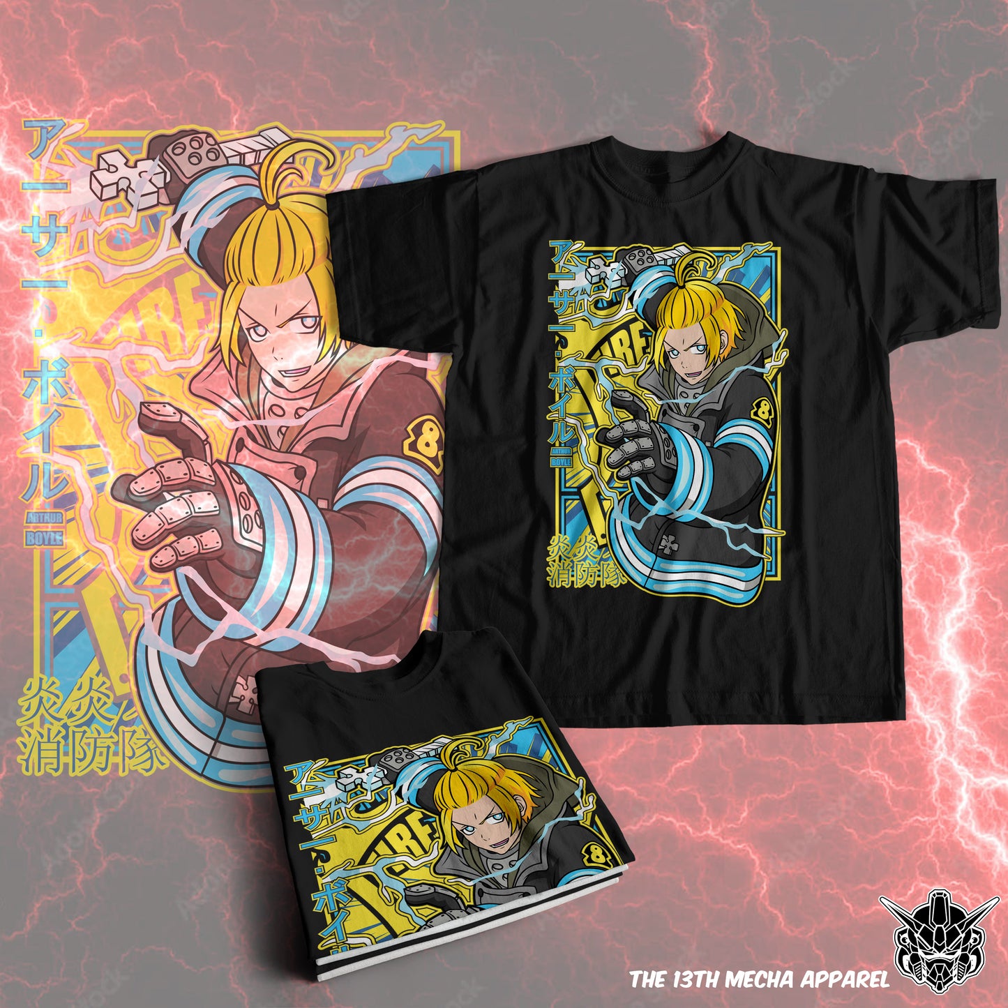 Fire Force- Arthur Boyle 01 Premium Anime Design, High Quality DTF Print, 100% Cotton Shirt