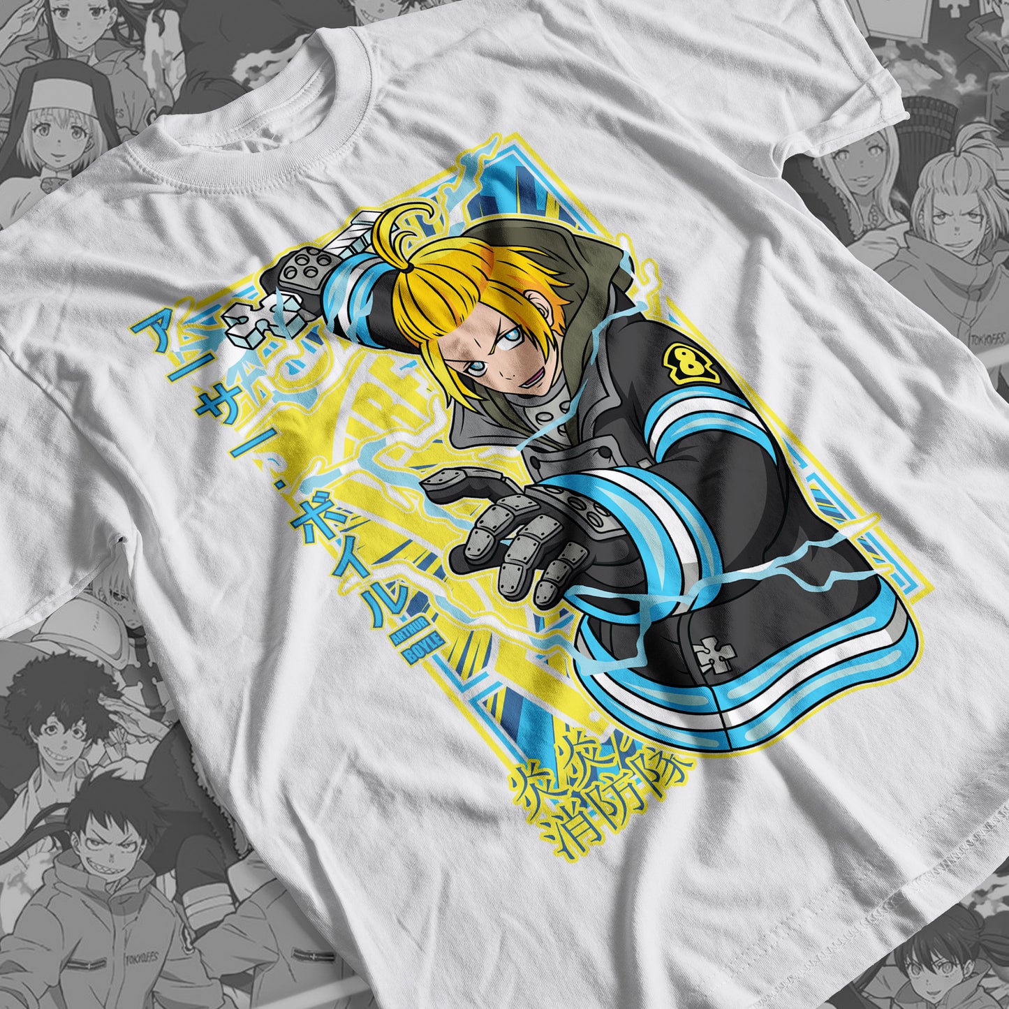Fire Force- Arthur Boyle 01 Premium Anime Design, High Quality DTF Print, 100% Cotton Shirt