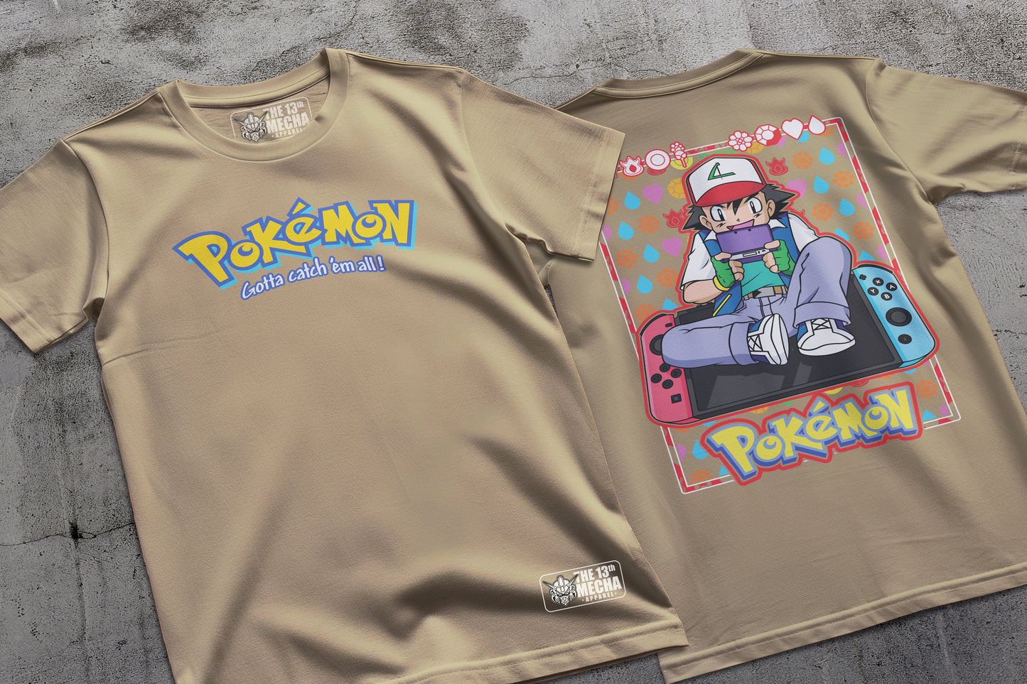 Pokemon - Ash Ketchum 01 Premium Anime Design, High Quality DTF Print, 100% Cotton Shirt