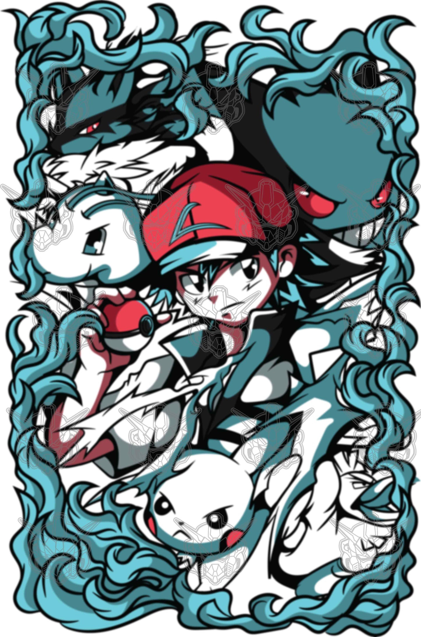 Pokemon - Ash Ketchum 02 Premium Anime Design, High Quality DTF Print, 100% Cotton Shirt