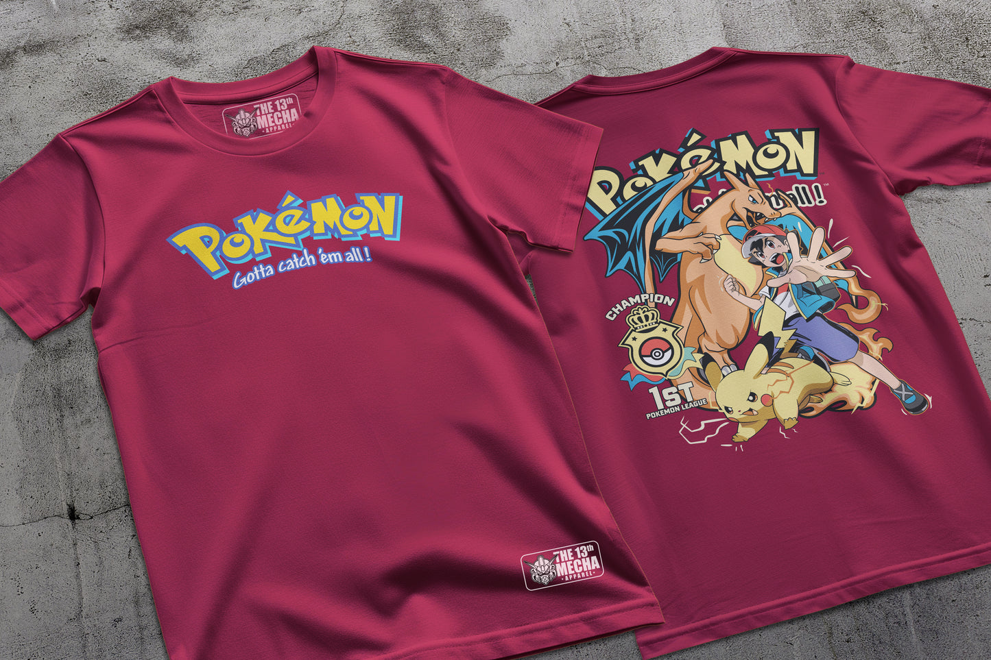 Pokemon - Ash Ketchum 03 Premium Anime Design, High Quality DTF Print, 100% Cotton Shirt