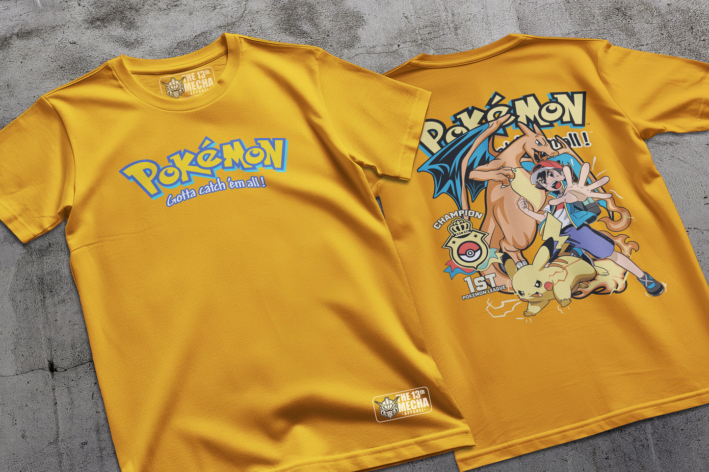 Pokemon - Ash Ketchum 03 Premium Anime Design, High Quality DTF Print, 100% Cotton Shirt