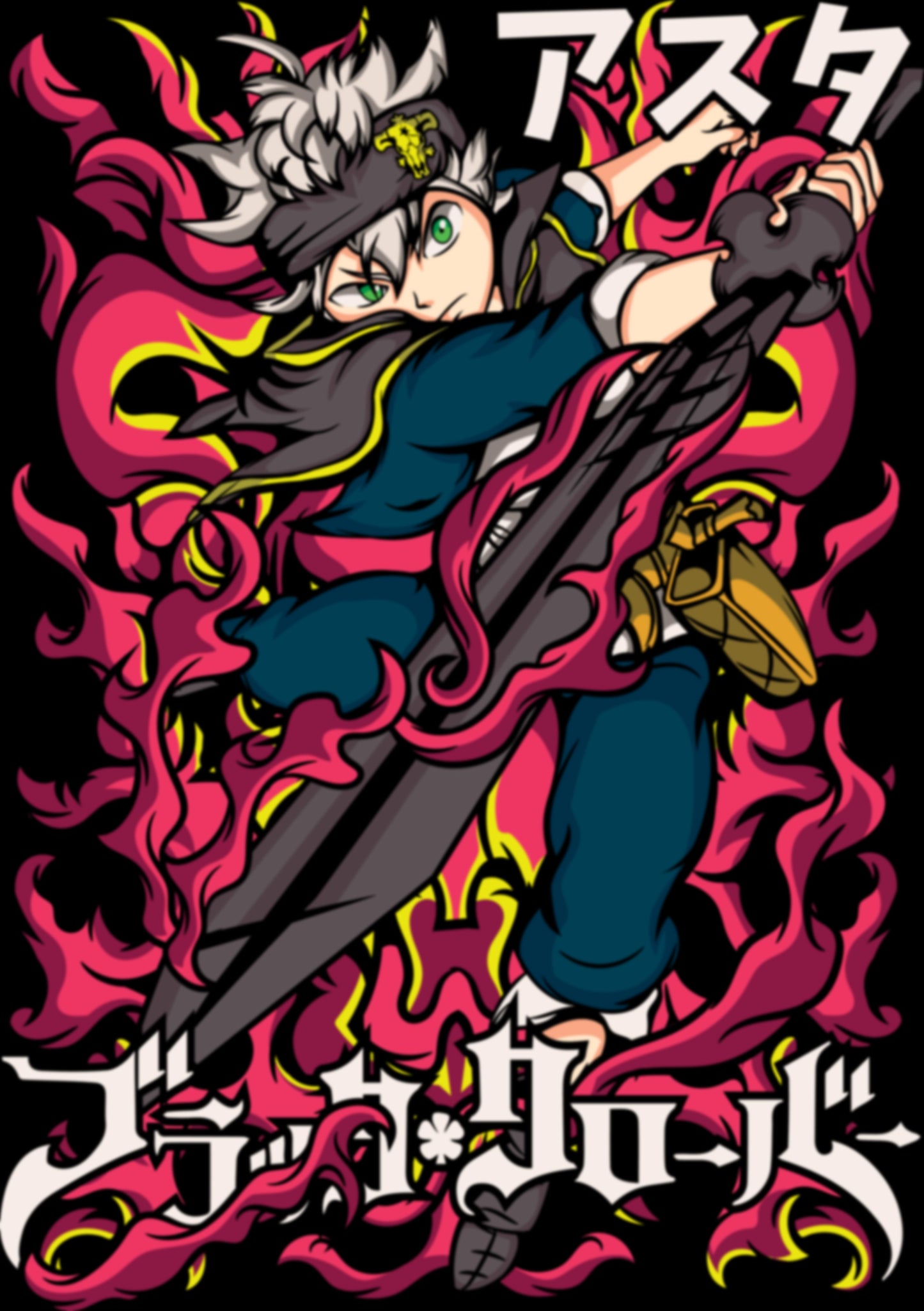 Black Clover - Asta 02 Premium Anime Design, High Quality DTF Print, 100% Cotton Shirt