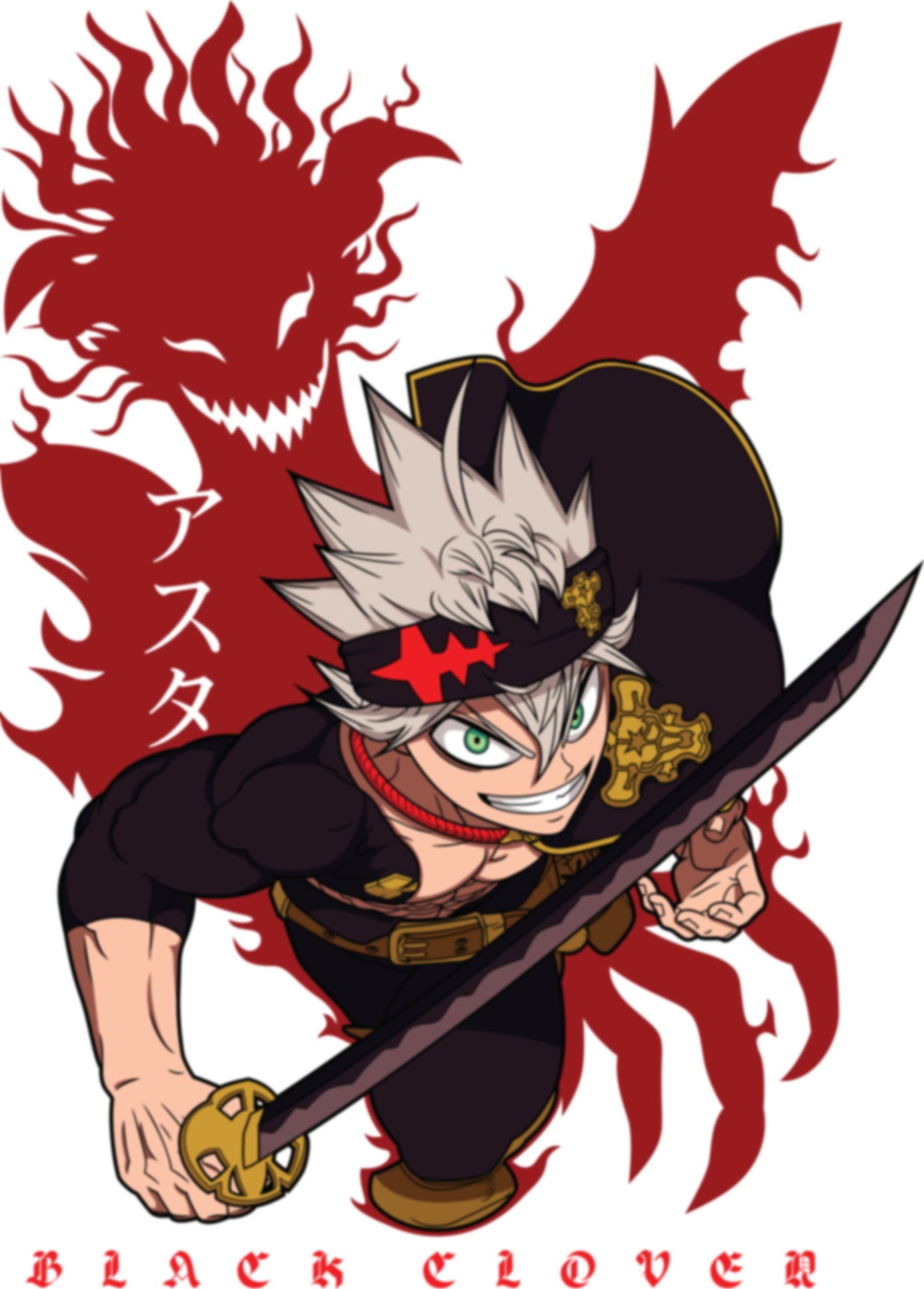 Black Clover - Asta 04 Premium Anime Design, High Quality DTF Print, 100% Cotton Shirt
