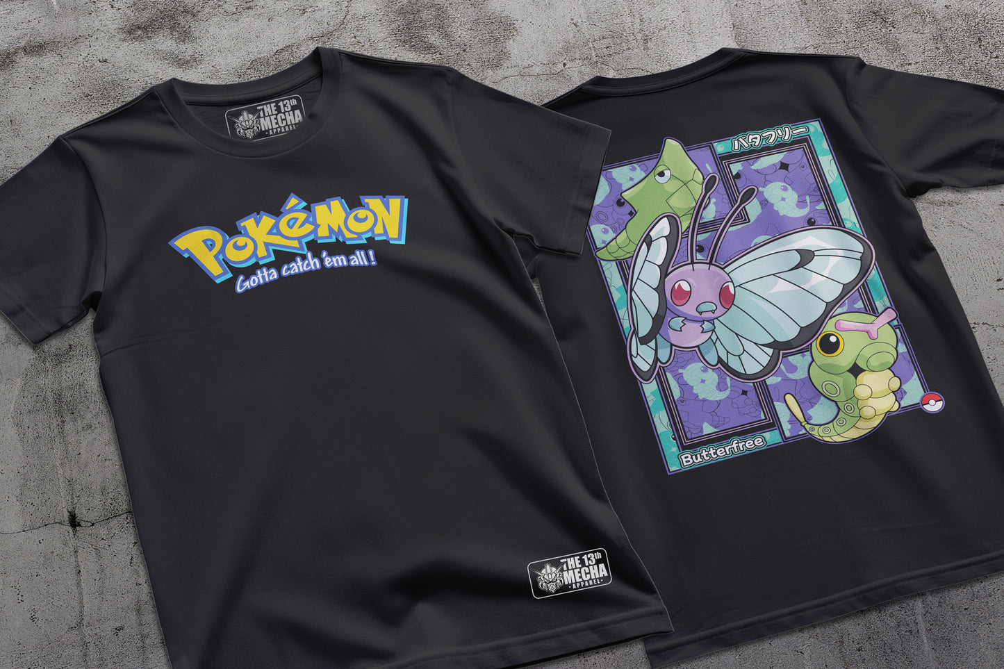 Pokemon - Butterfree 01 Premium Anime Design, High Quality DTF Print, 100% Cotton Shirt