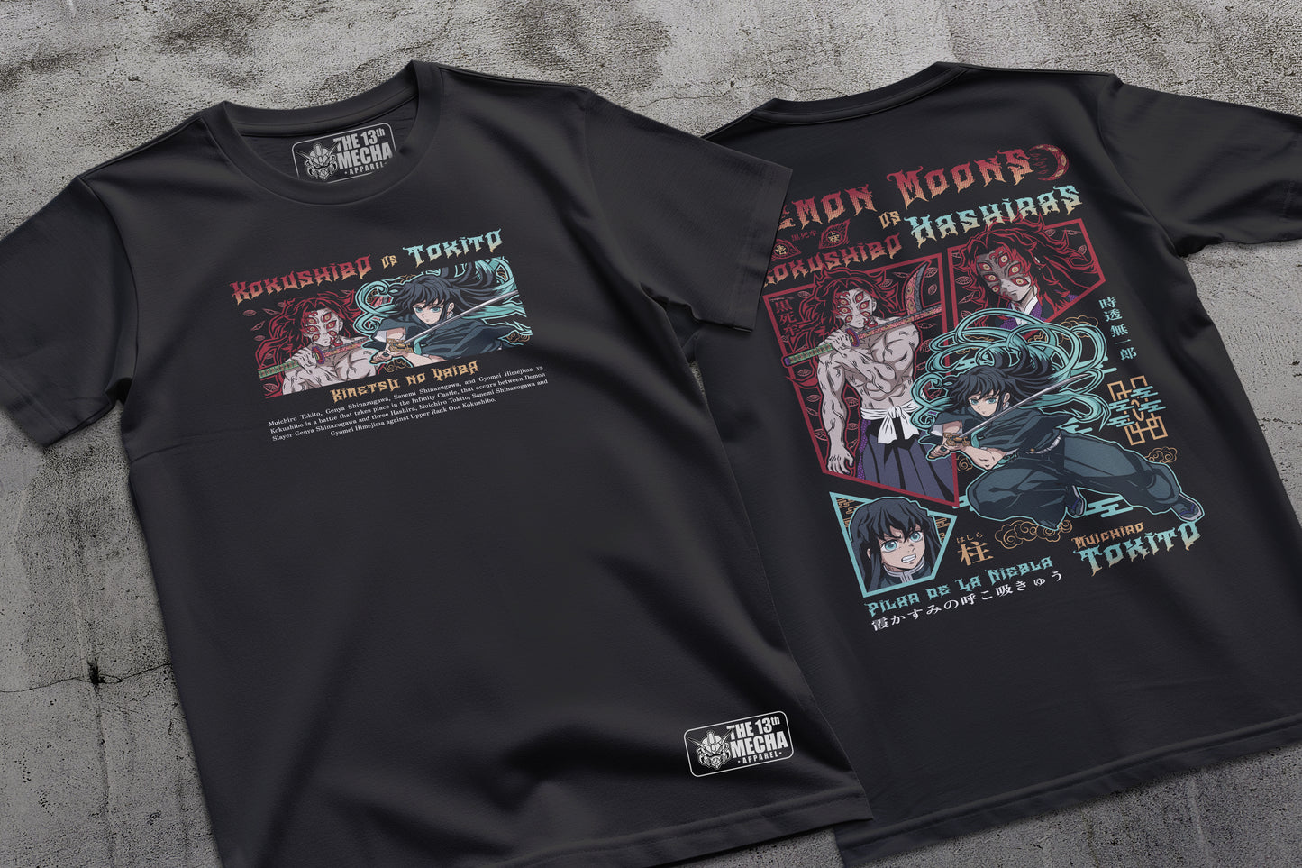 Demon Slayer - Kokushibo vs Tokito 01 Premium Anime Design, High Quality DTF Print, 100% Cotton Shirt