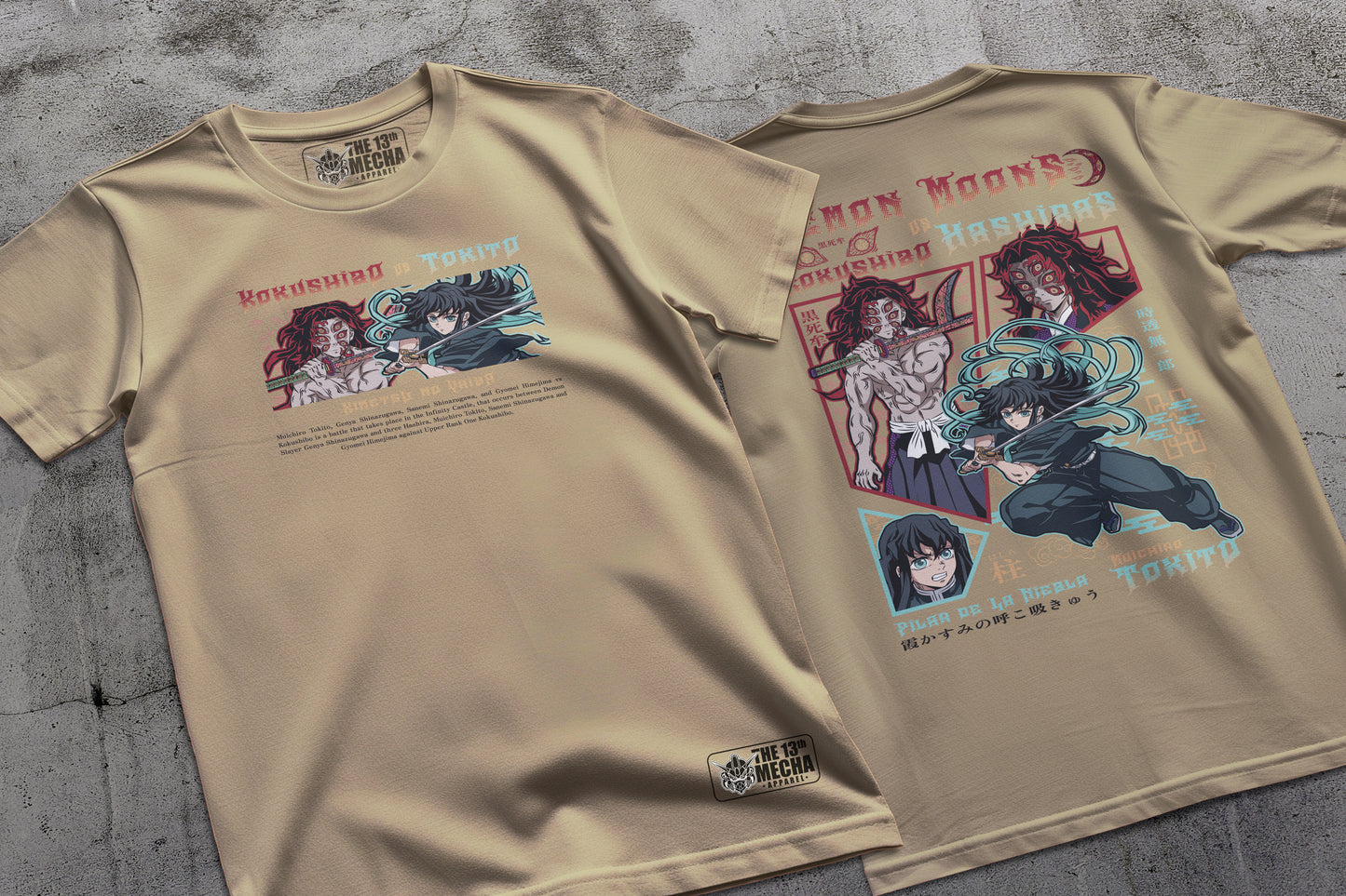 Demon Slayer - Kokushibo vs Tokito 01 Premium Anime Design, High Quality DTF Print, 100% Cotton Shirt