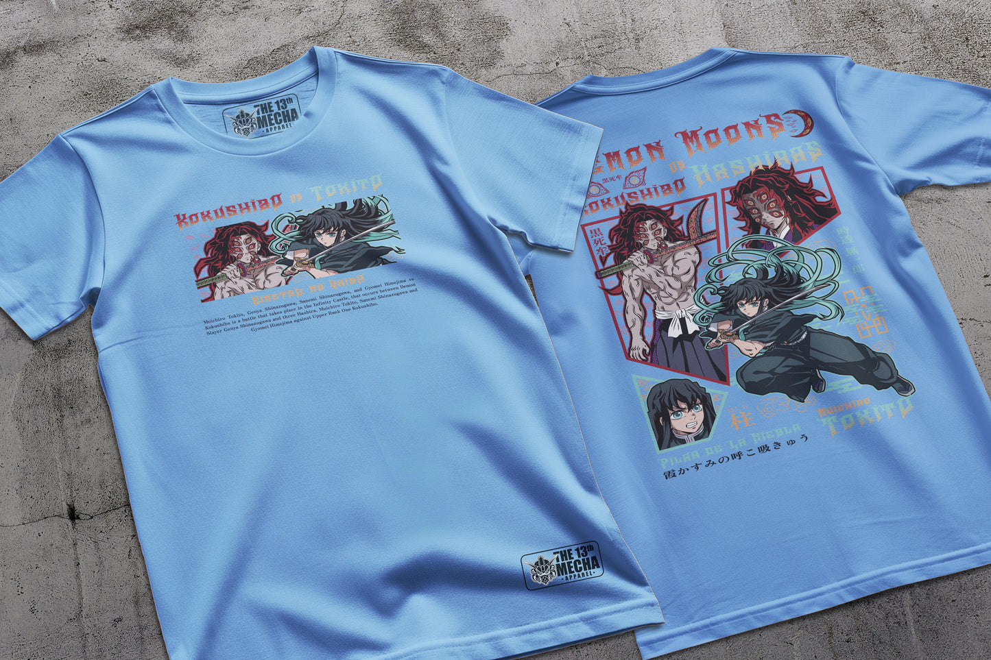 Demon Slayer - Kokushibo vs Tokito 01 Premium Anime Design, High Quality DTF Print, 100% Cotton Shirt