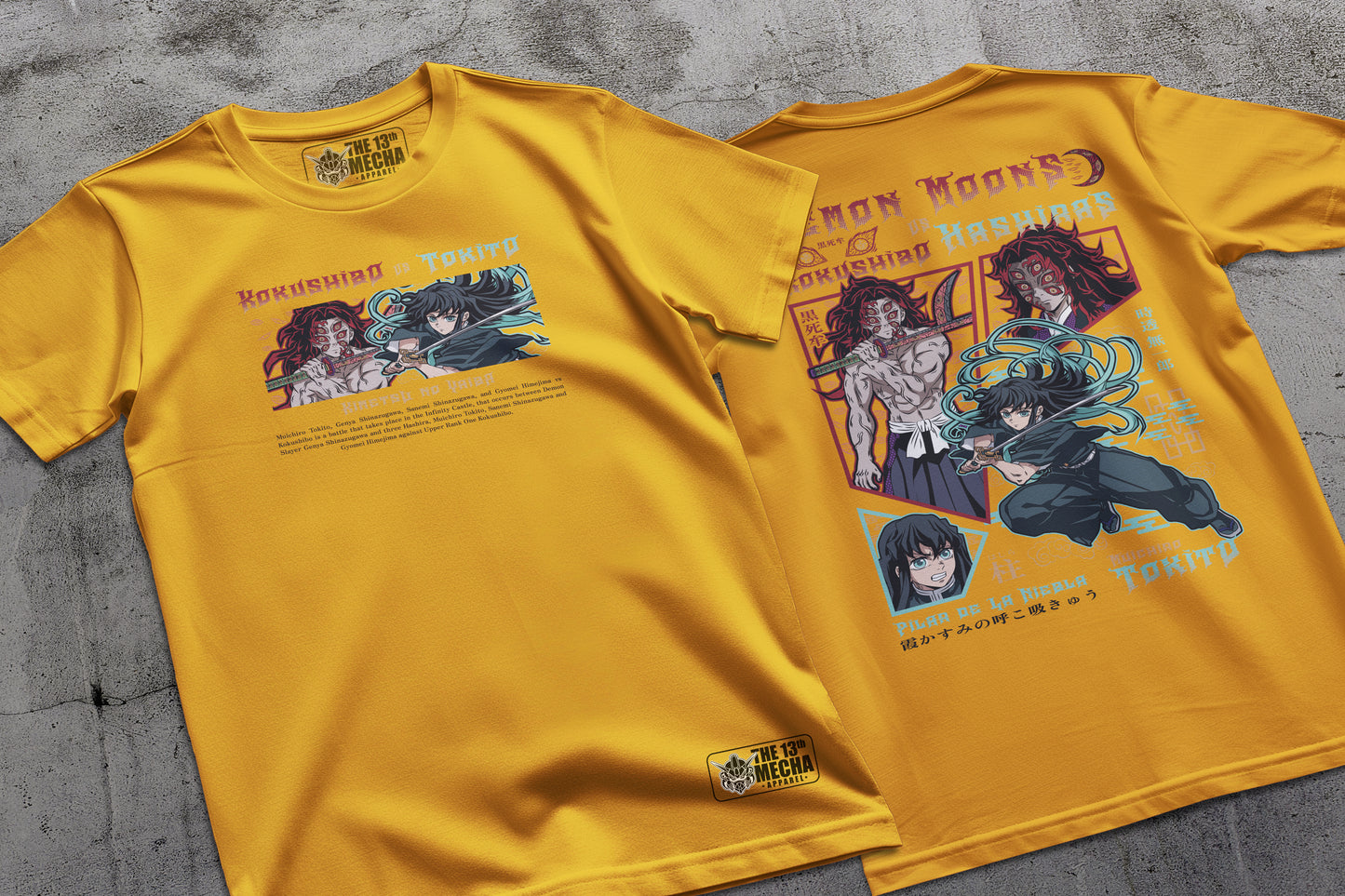 Demon Slayer - Kokushibo vs Tokito 01 Premium Anime Design, High Quality DTF Print, 100% Cotton Shirt