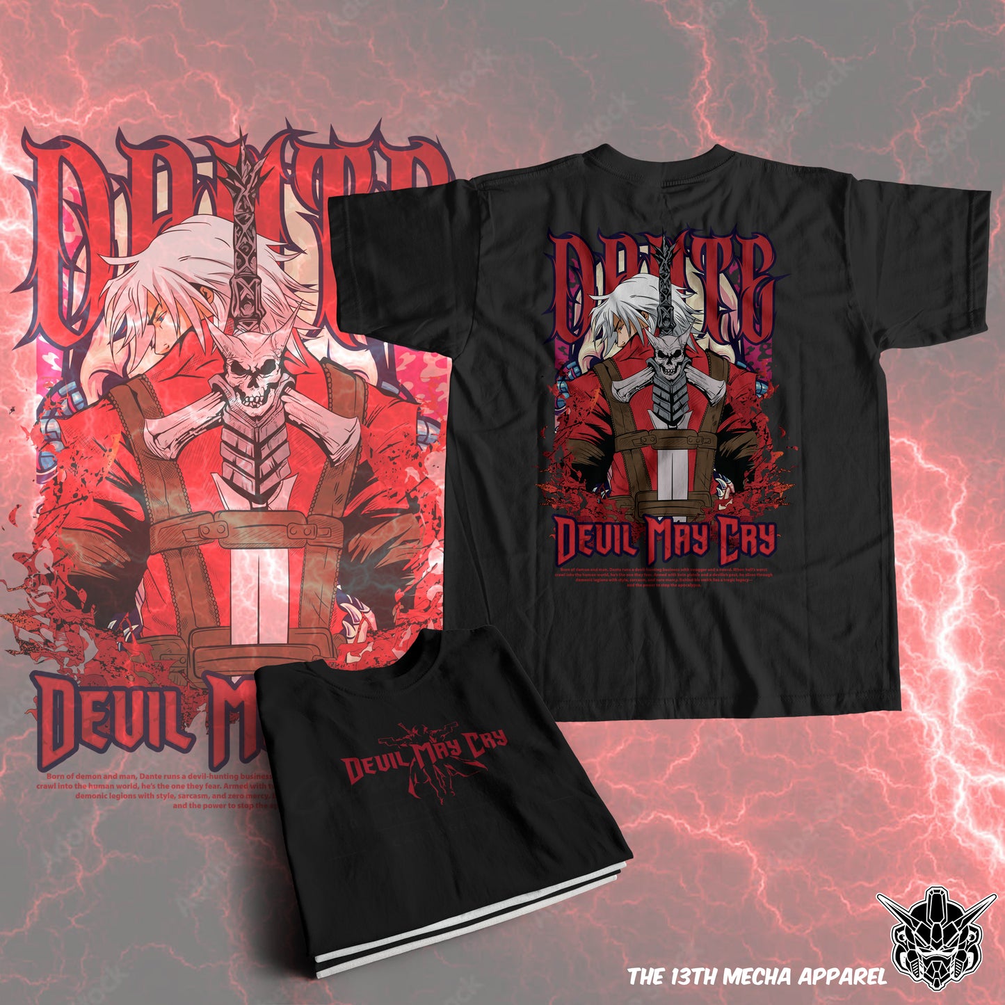 Devil May Cry - Dante 02 Premium Anime Design, High Quality DTF Print, 100% Cotton Shirt