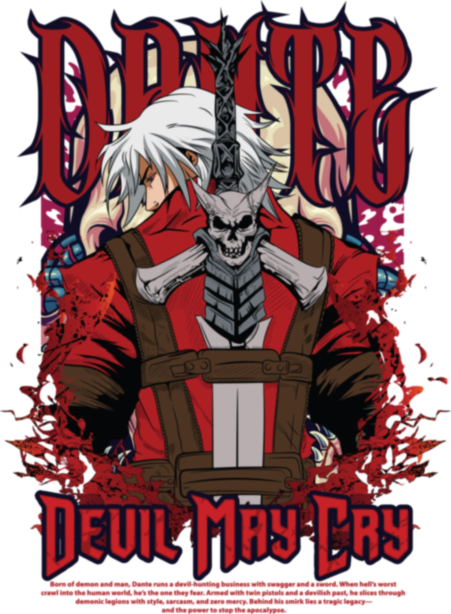 Devil May Cry - Dante 02 Premium Anime Design, High Quality DTF Print, 100% Cotton Shirt