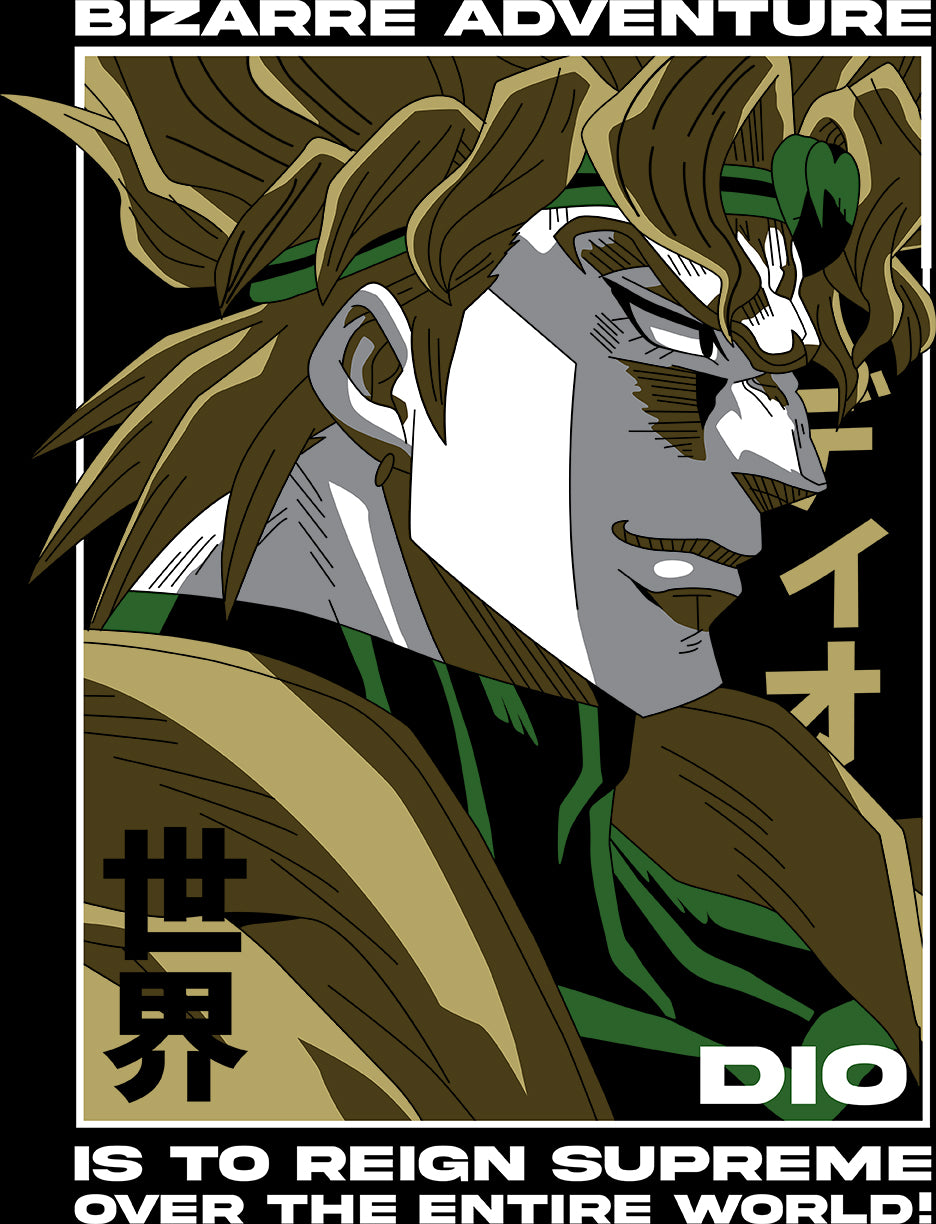 JoJo's Bizarre Adventure - Dio 01 Premium Anime Design, High Quality DTF Print, 100% Cotton Shirt