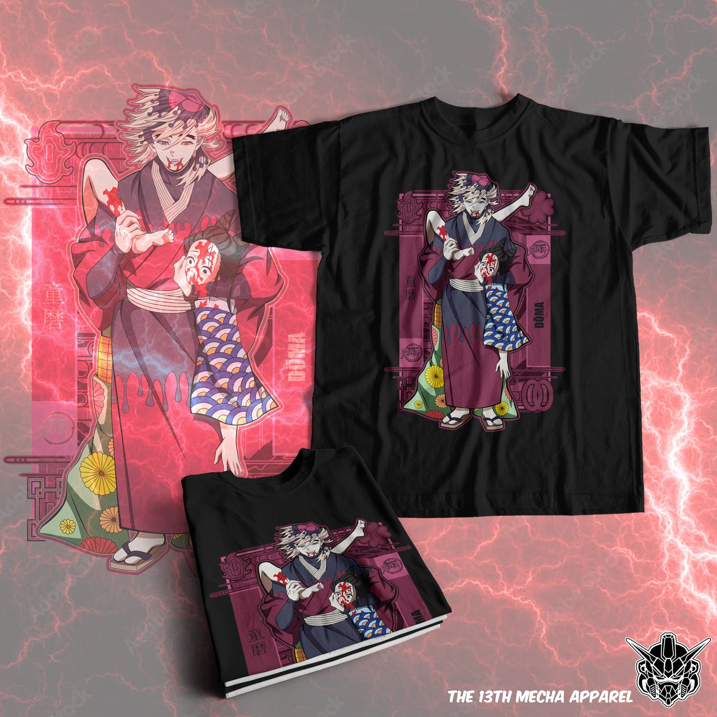 Demon Slayer - Doma 02 Premium Anime Design, High Quality DTF Print, 100% Cotton Shirt