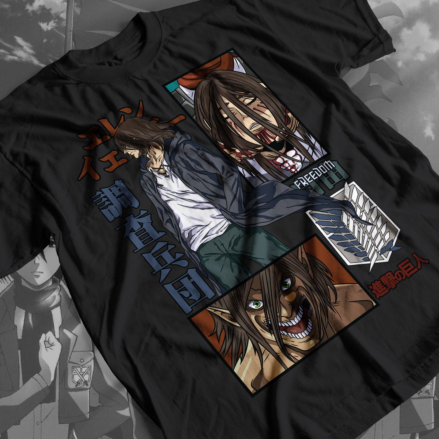 Attack on Titan - Eren 01 Premium Anime Design, High Quality DTF Print, 100% Cotton Shirt