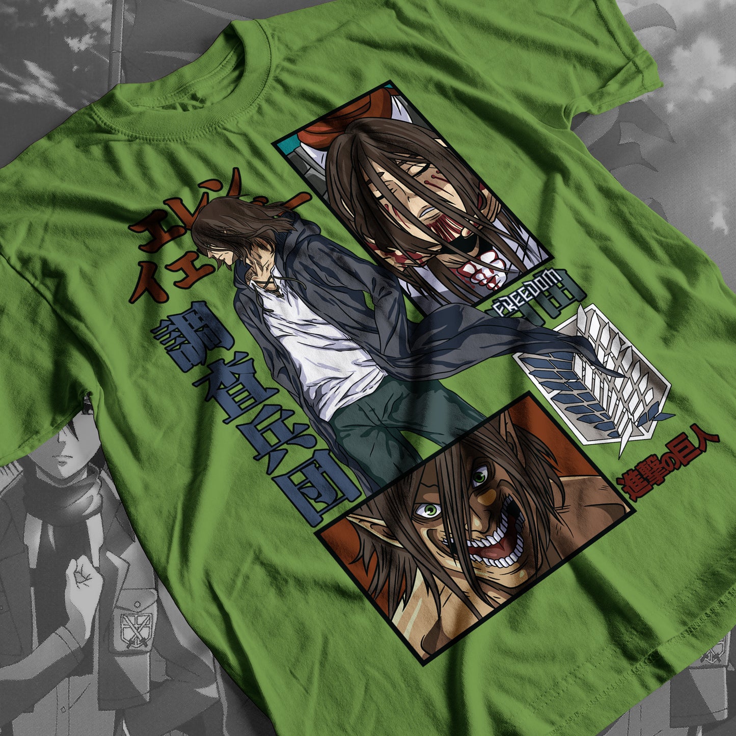 Attack on Titan - Eren 01 Premium Anime Design, High Quality DTF Print, 100% Cotton Shirt
