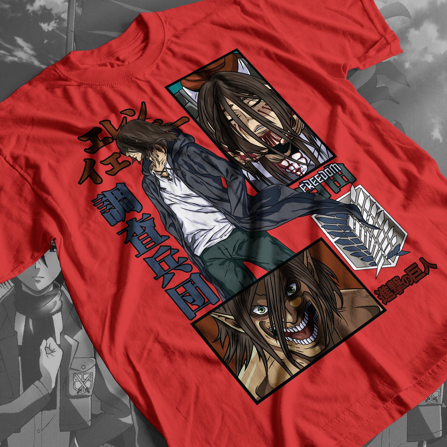Attack on Titan - Eren 01 Premium Anime Design, High Quality DTF Print, 100% Cotton Shirt