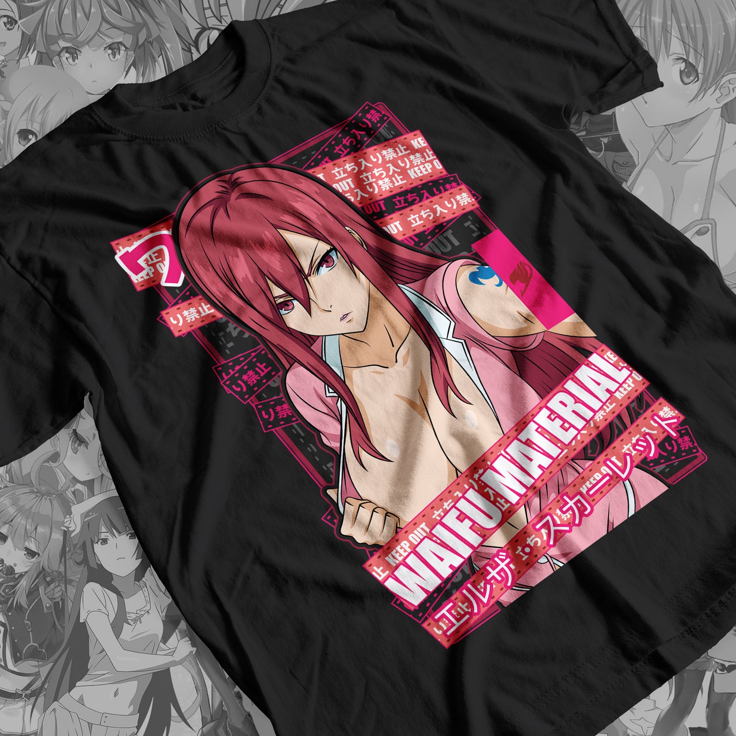 Waifu - Erza Scarlet Premium Anime Design, High Quality DTF Print, 100% Cotton Shirt