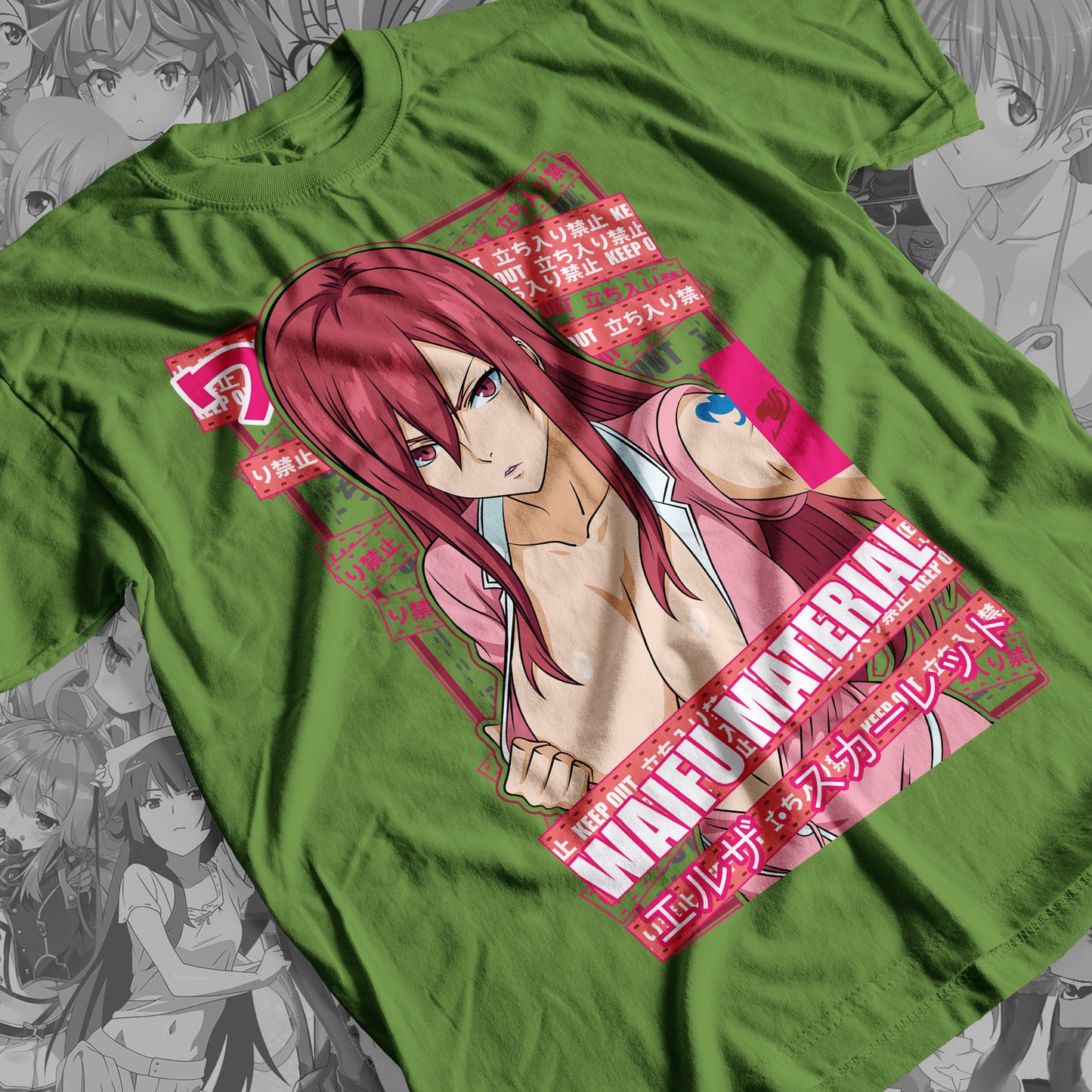 Waifu - Erza Scarlet Premium Anime Design, High Quality DTF Print, 100% Cotton Shirt