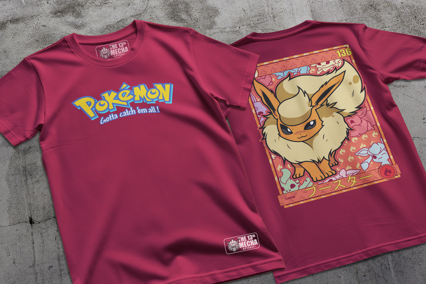 Pokemon - Flareon 01 Premium Anime Design, High Quality DTF Print, 100% Cotton Shirt