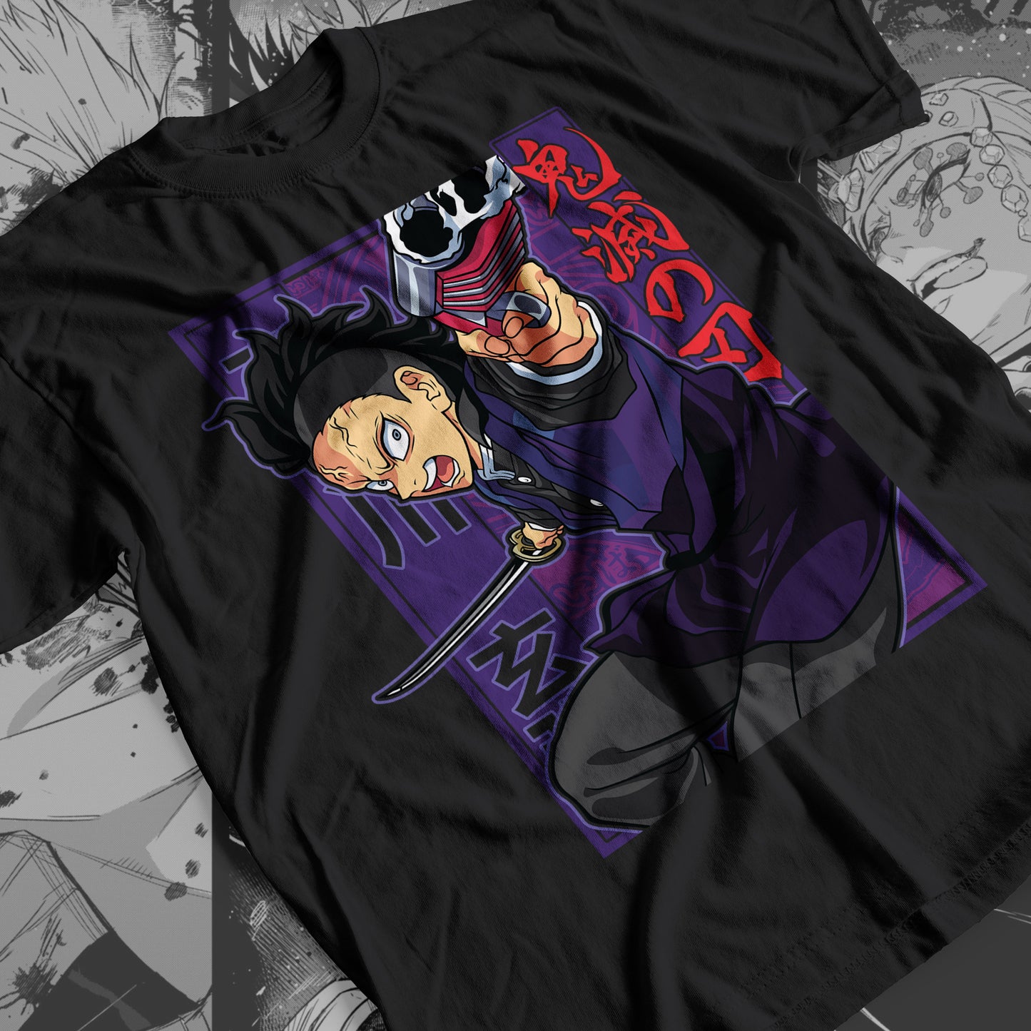Demon Slayer - Genya Shinazugawa 02 Premium Anime Design, High Quality DTF Print, 100% Cotton Shirt