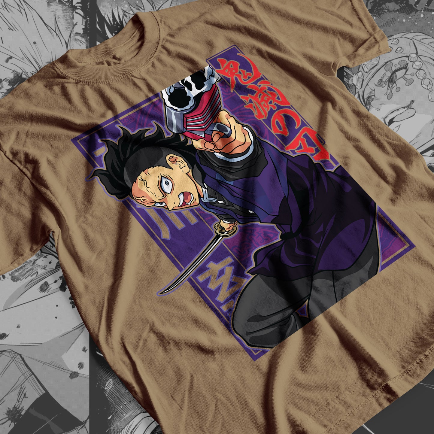 Demon Slayer - Genya Shinazugawa 02 Premium Anime Design, High Quality DTF Print, 100% Cotton Shirt