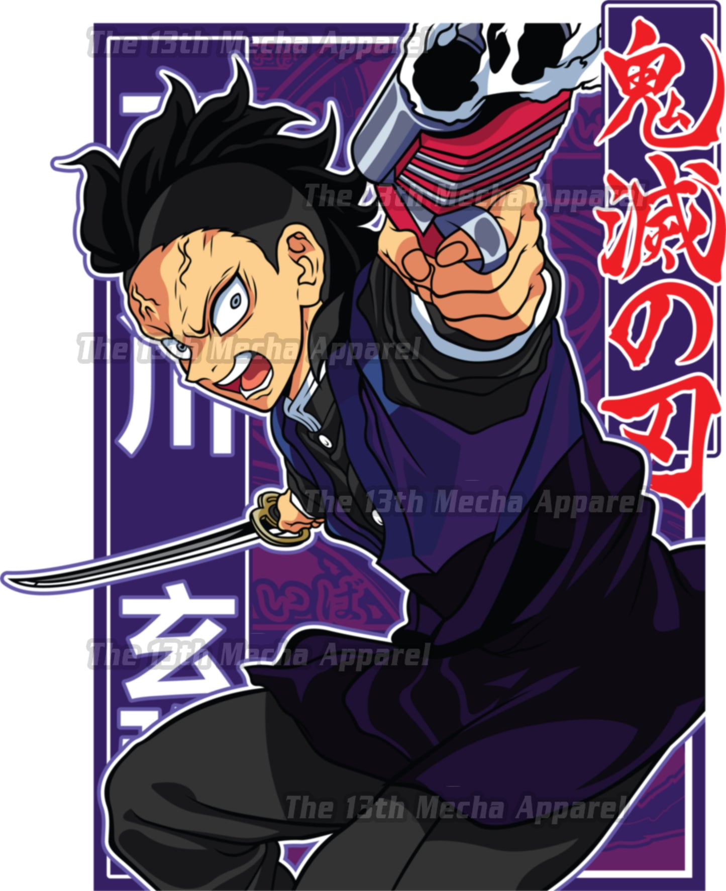 Demon Slayer - Genya Shinazugawa 02 Premium Anime Design, High Quality DTF Print, 100% Cotton Shirt