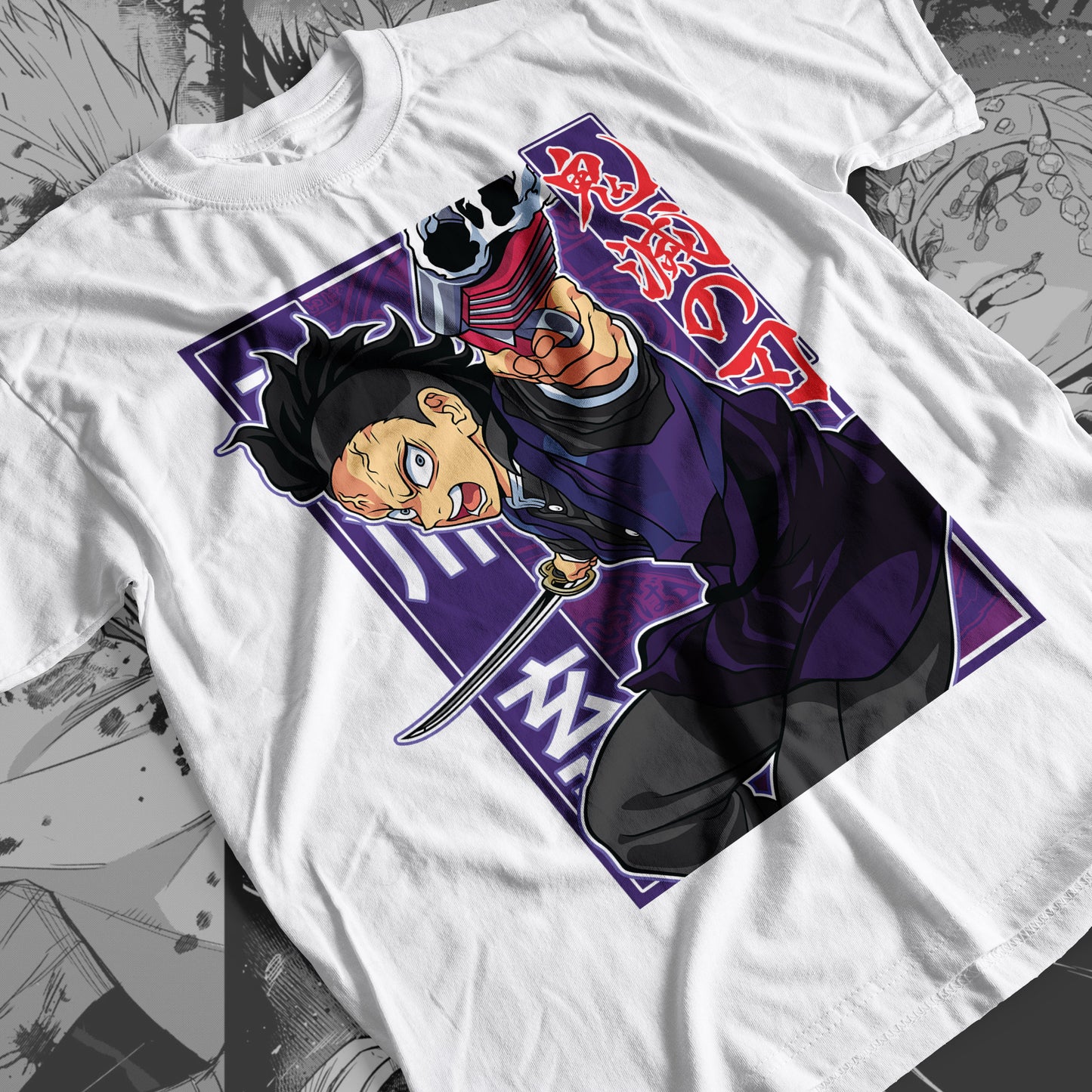 Demon Slayer - Genya Shinazugawa 02 Premium Anime Design, High Quality DTF Print, 100% Cotton Shirt