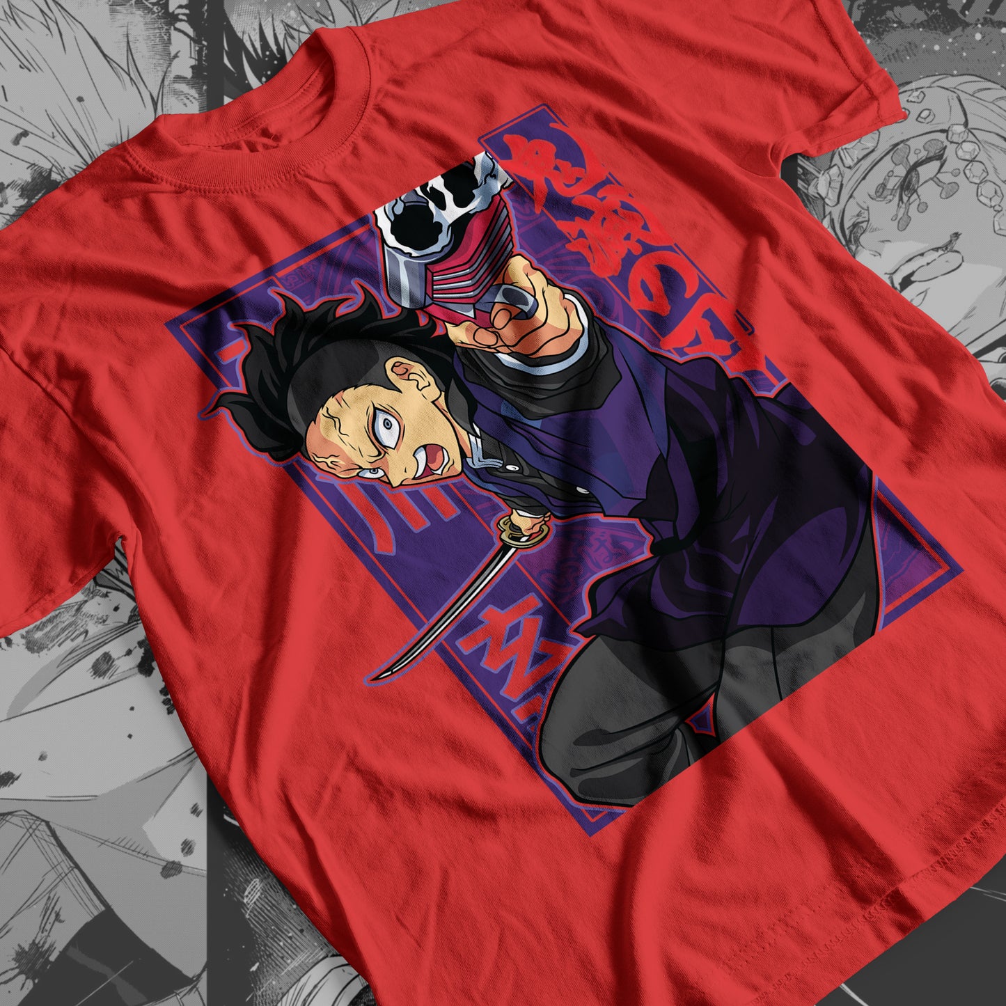 Demon Slayer - Genya Shinazugawa 02 Premium Anime Design, High Quality DTF Print, 100% Cotton Shirt