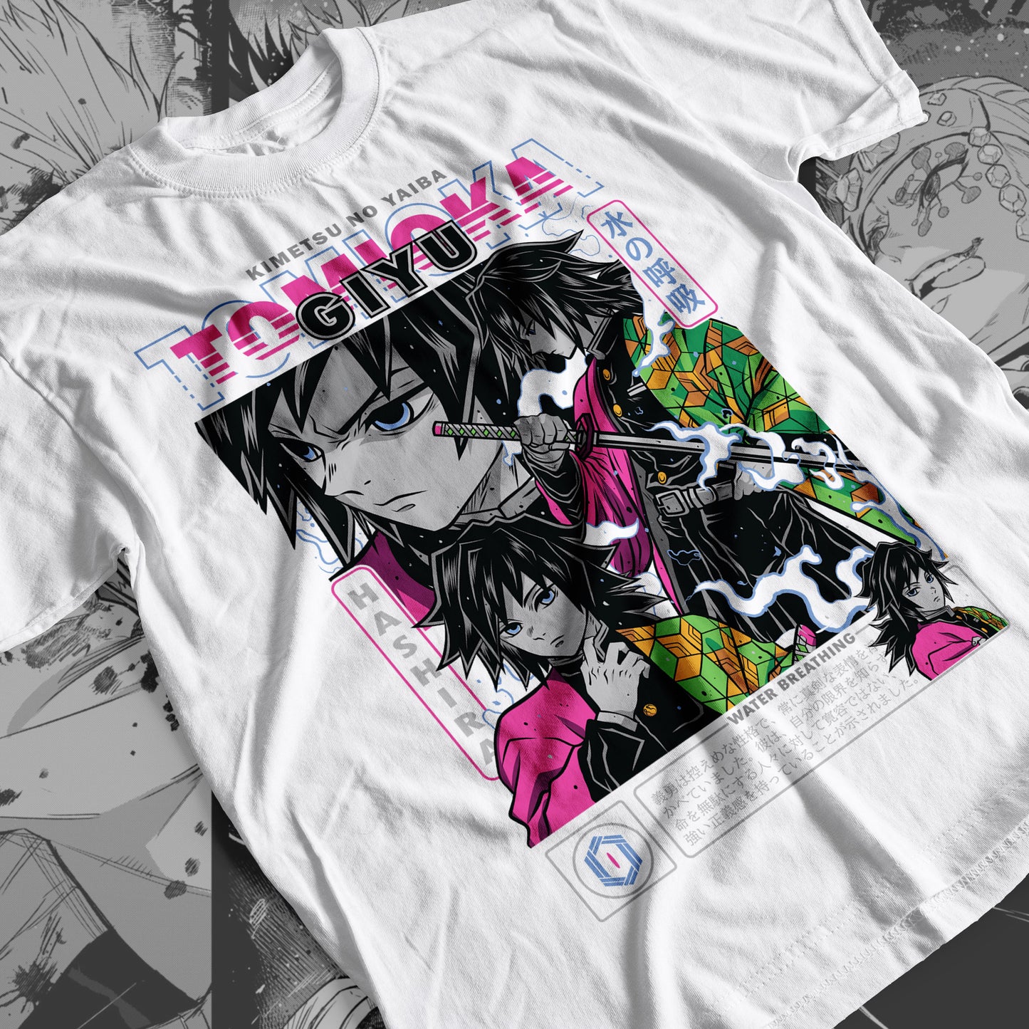 Demon Slayer - Giyu Tomioka 01 Premium Anime Design, High Quality DTF Print, 100% Cotton Shirt
