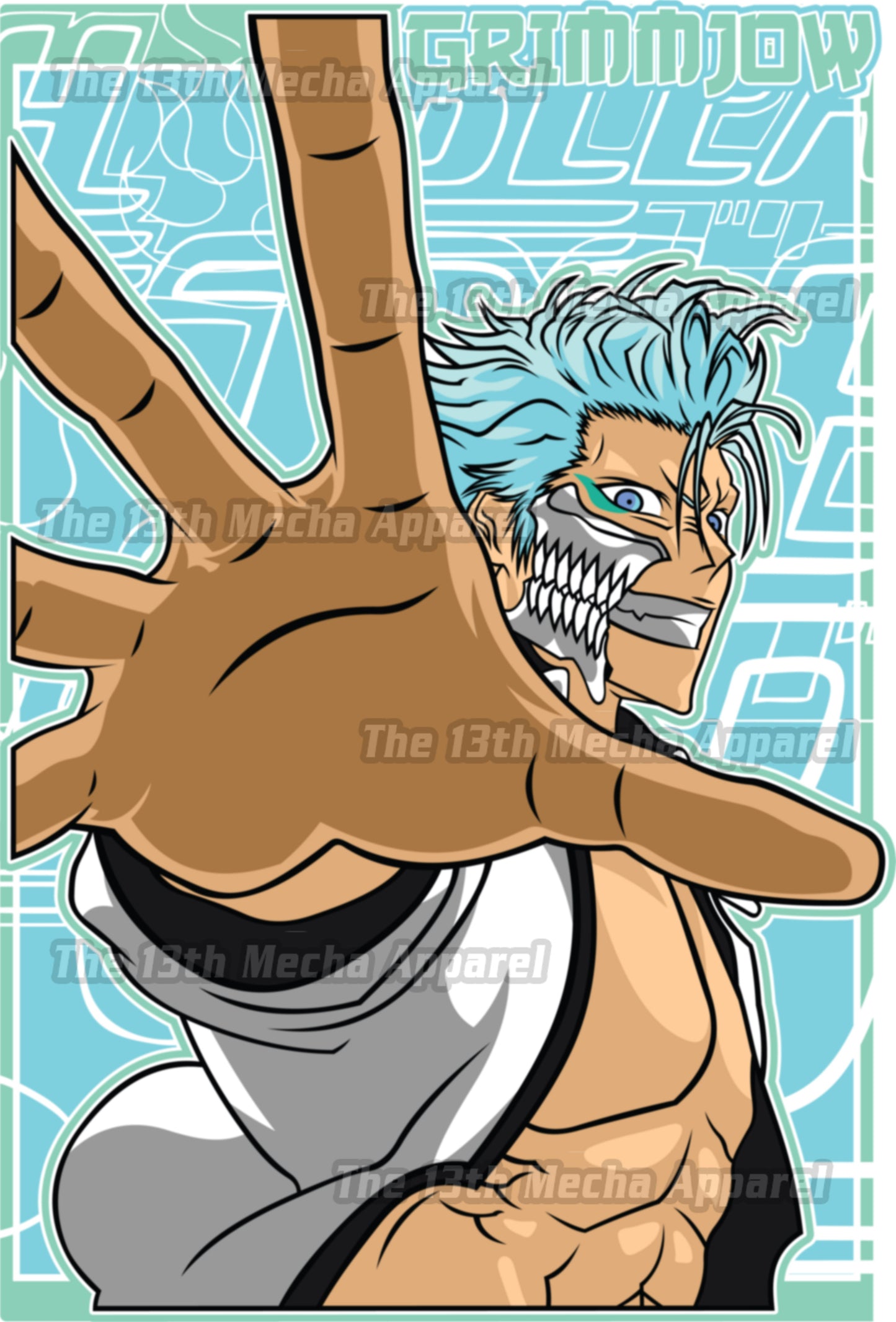 Bleach - Grimmjow 01 Premium Anime Design, High Quality DTF Print, 100% Cotton Shirt