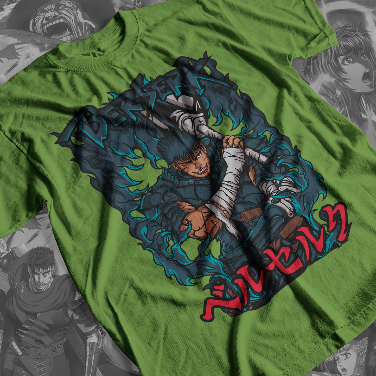 Berserk - Guts 01 Premium Anime Design, High Quality DTF Print, 100% Cotton Shirt