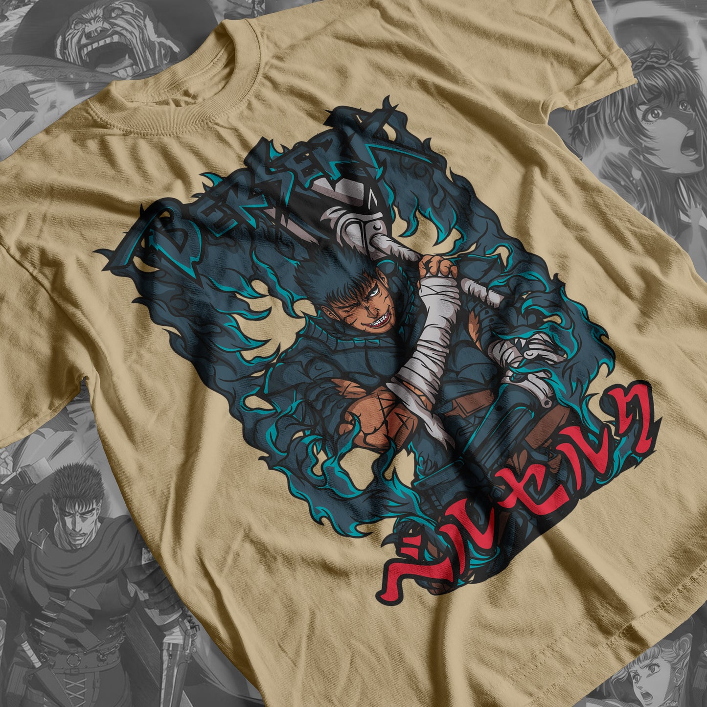 Berserk - Guts 01 Premium Anime Design, High Quality DTF Print, 100% Cotton Shirt