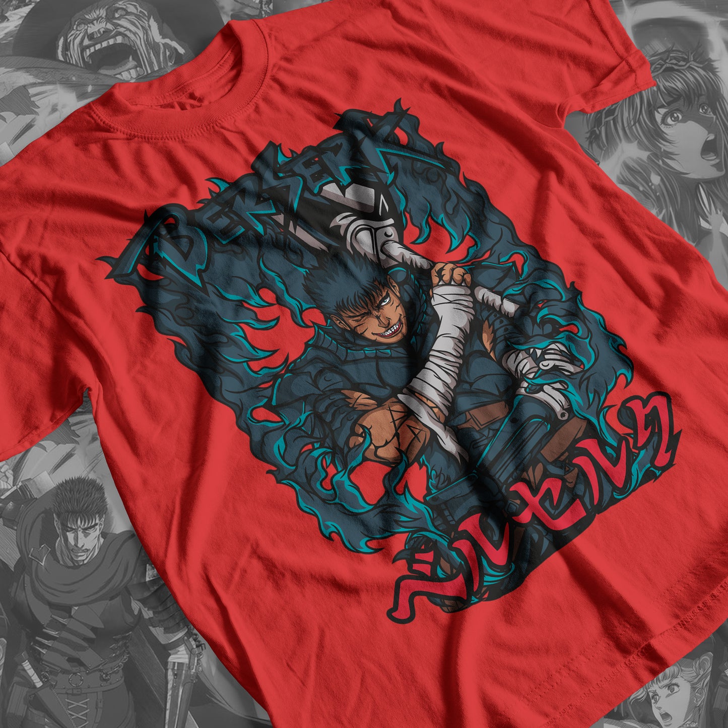 Berserk - Guts 01 Premium Anime Design, High Quality DTF Print, 100% Cotton Shirt