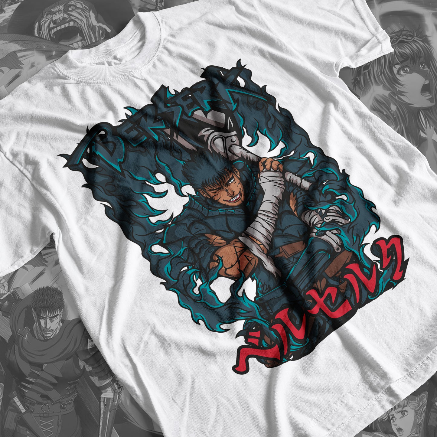 Berserk - Guts 01 Premium Anime Design, High Quality DTF Print, 100% Cotton Shirt