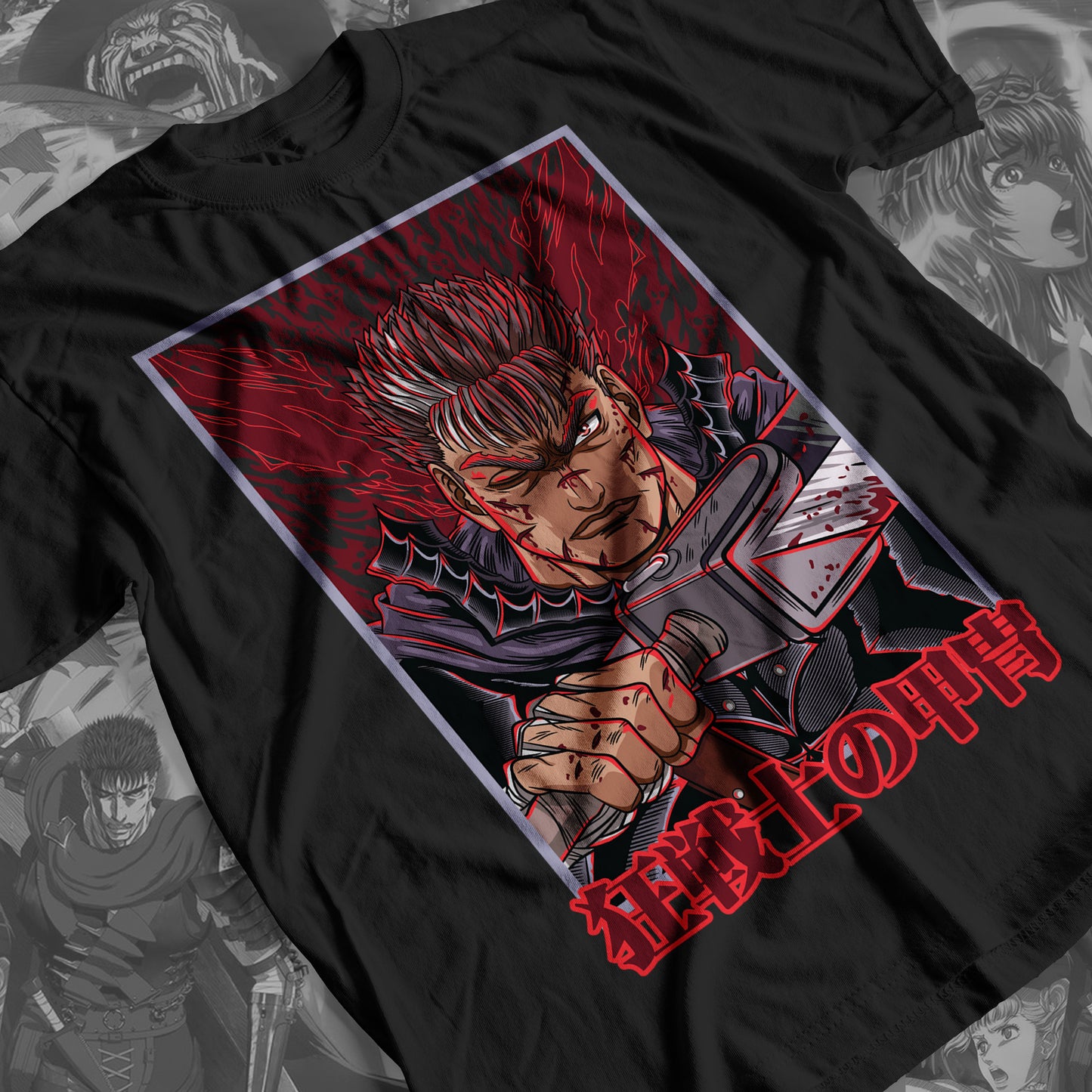 Berserk - Guts 02 Premium Anime Design, High Quality DTF Print, 100% Cotton Shirt