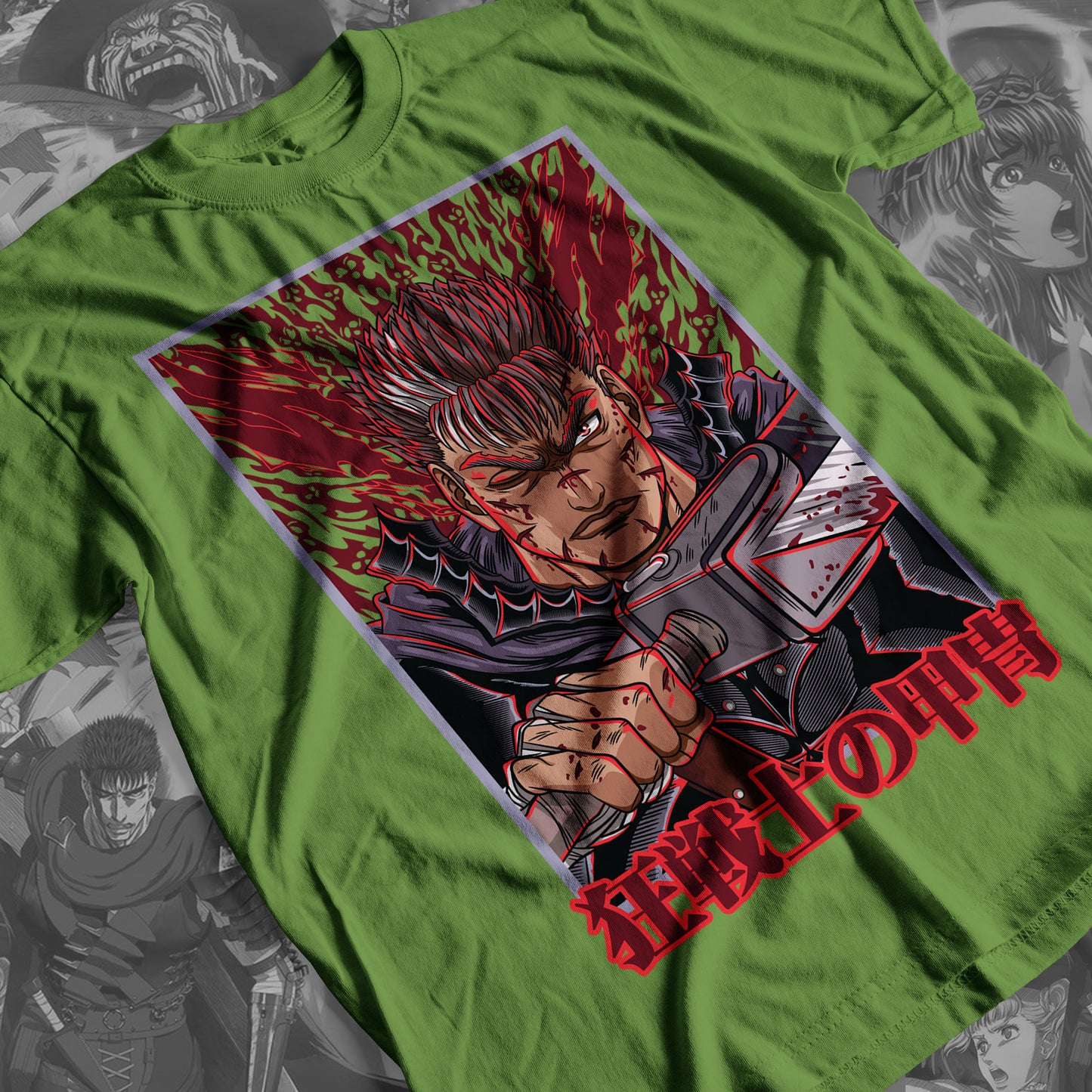 Berserk - Guts 02 Premium Anime Design, High Quality DTF Print, 100% Cotton Shirt