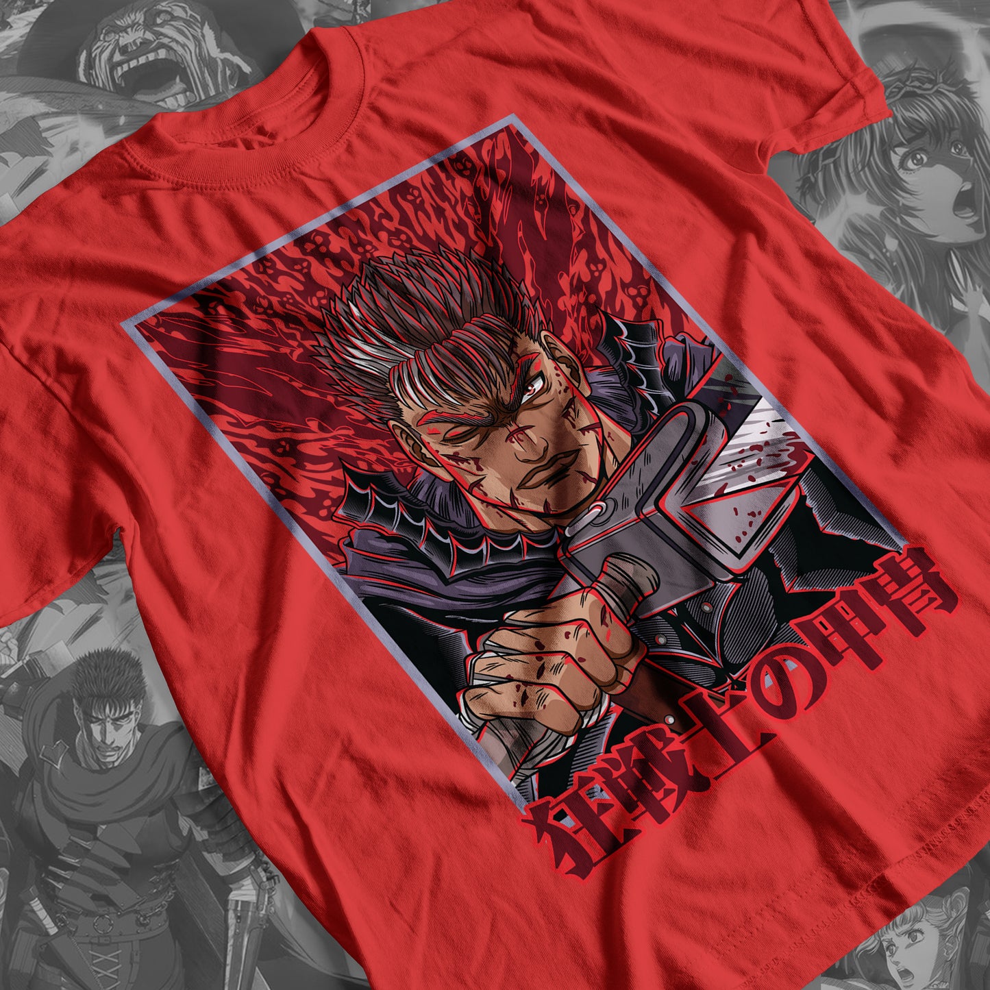 Berserk - Guts 02 Premium Anime Design, High Quality DTF Print, 100% Cotton Shirt