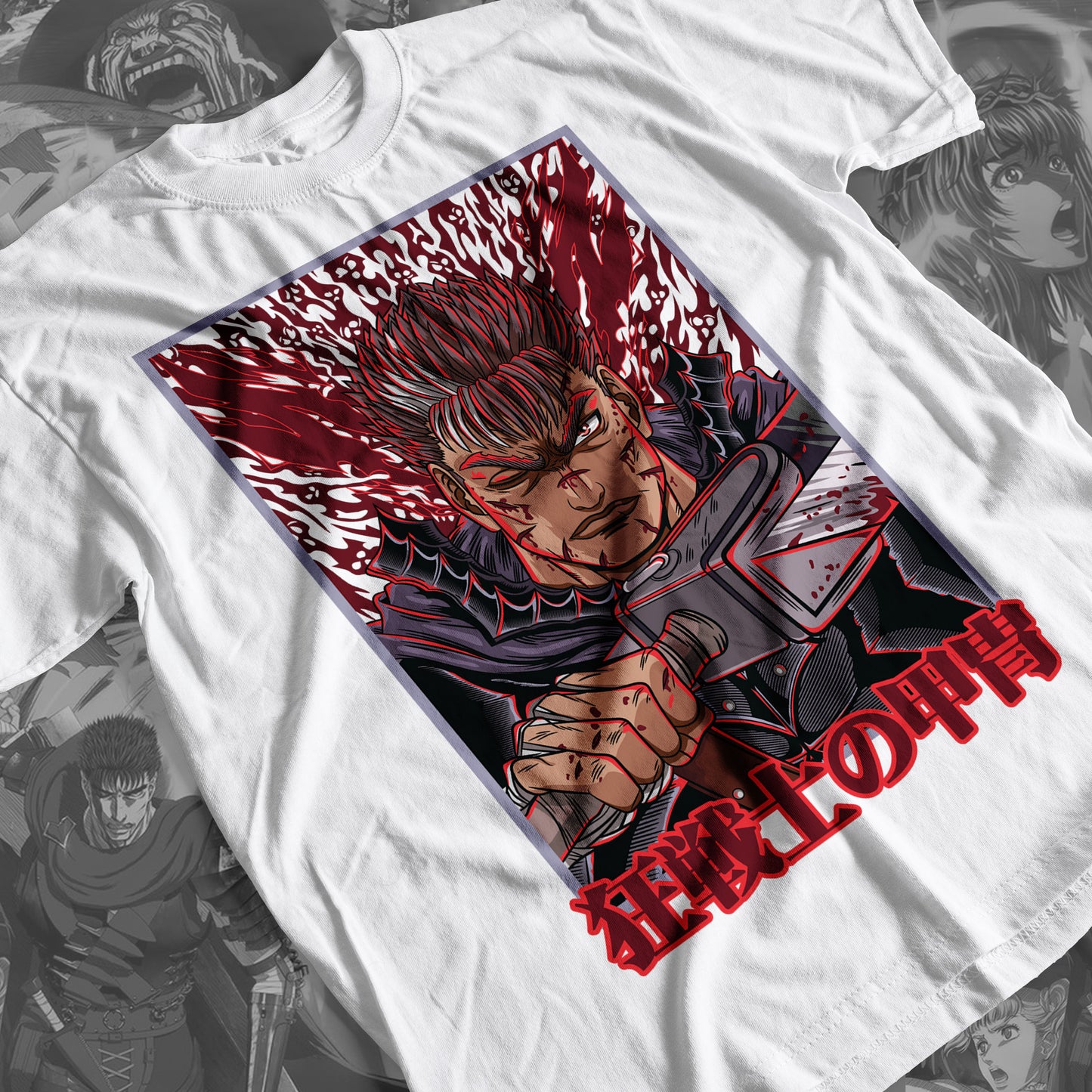 Berserk - Guts 02 Premium Anime Design, High Quality DTF Print, 100% Cotton Shirt