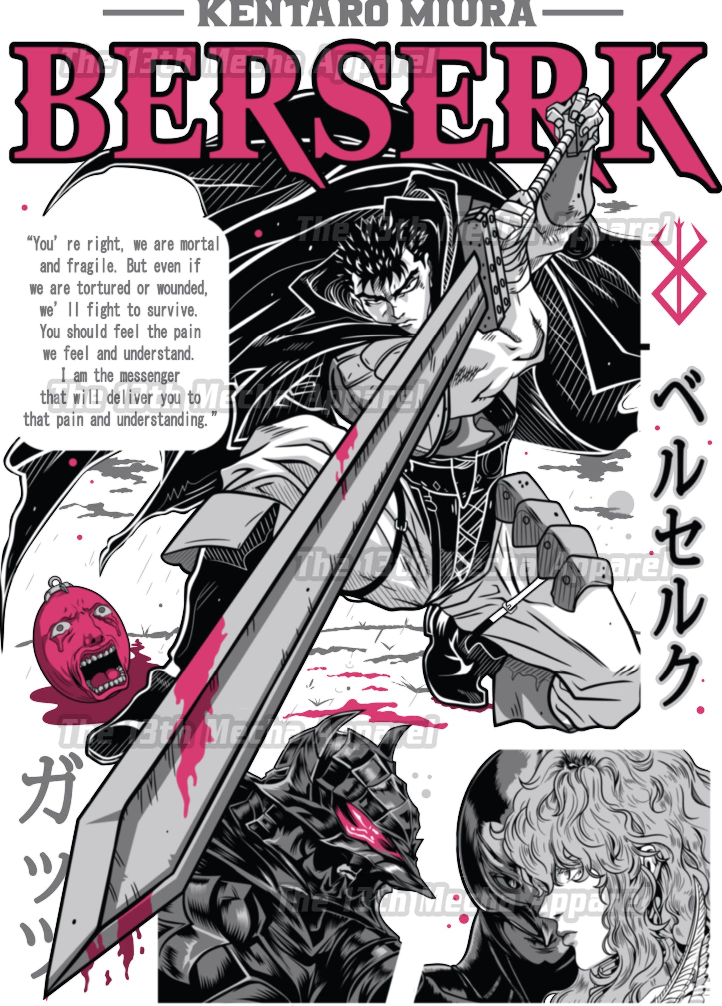 Berserk - Guts 03 Premium Anime Design, High Quality DTF Print, 100% Cotton Shirt