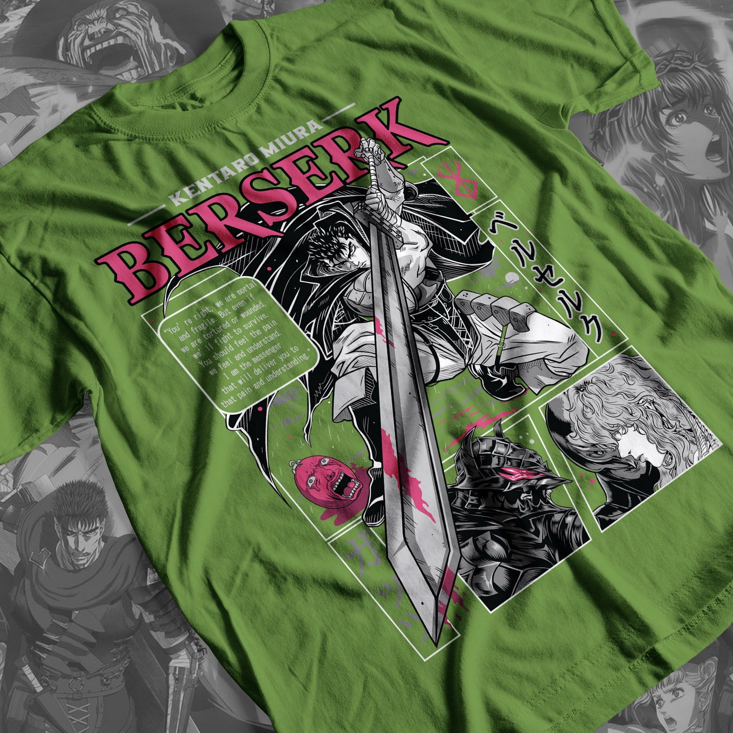 Berserk - Guts 03 Premium Anime Design, High Quality DTF Print, 100% Cotton Shirt