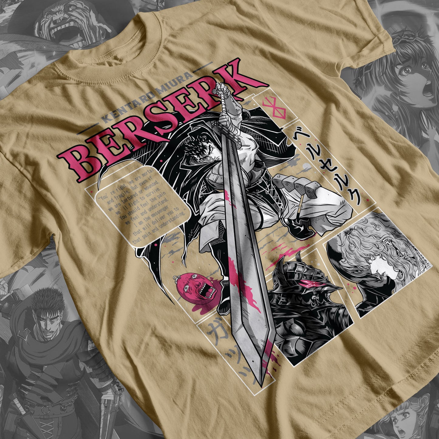 Berserk - Guts 03 Premium Anime Design, High Quality DTF Print, 100% Cotton Shirt